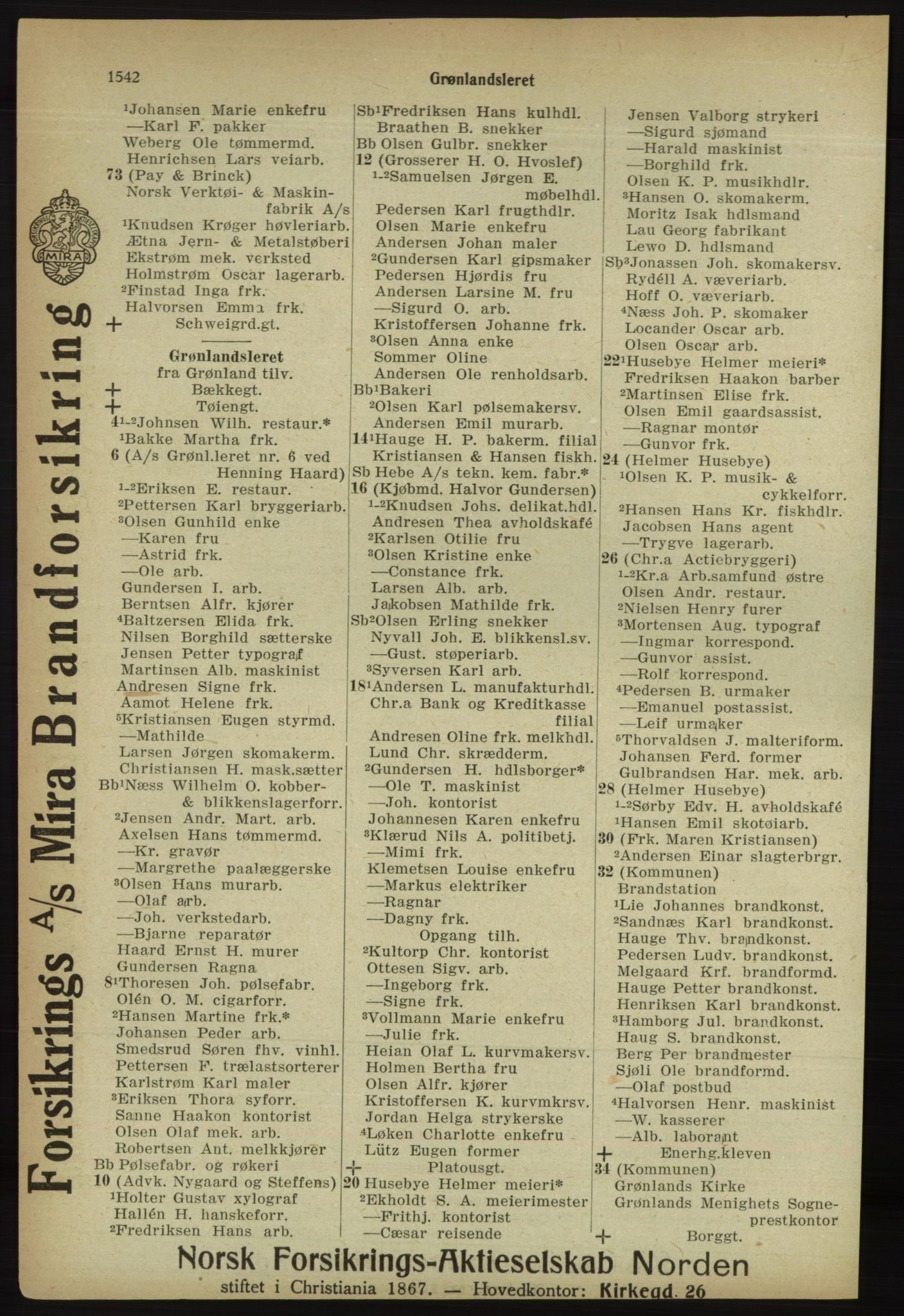 Kristiania/Oslo adressebok, PUBL/-, 1918, s. 1695