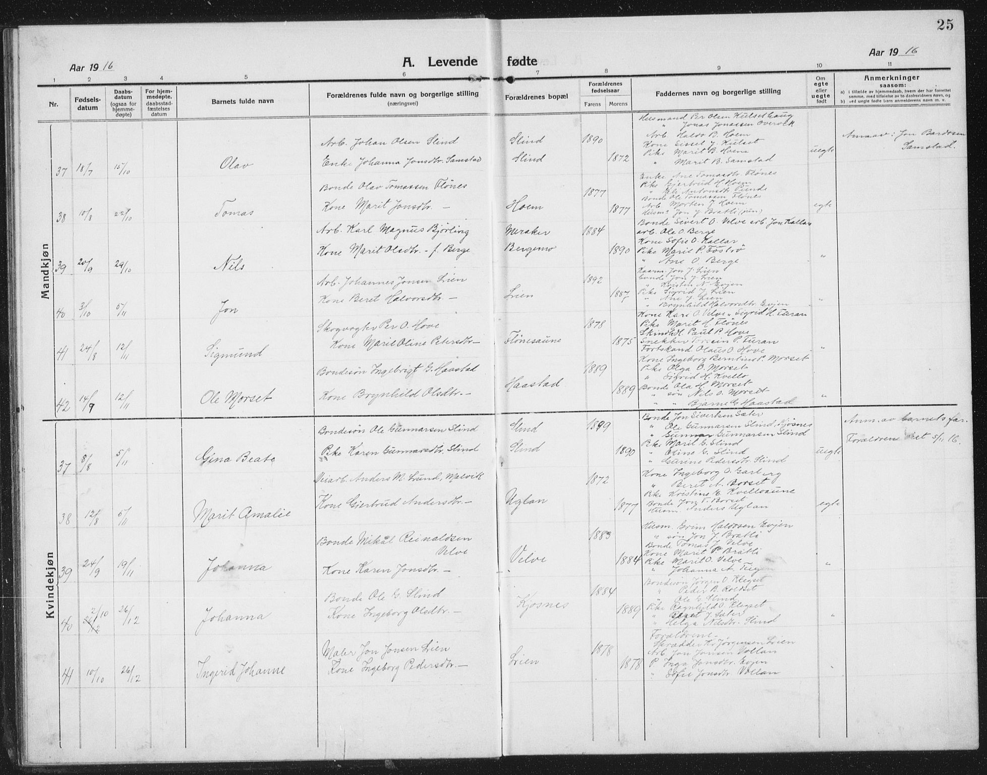 Ministerialprotokoller, klokkerbøker og fødselsregistre - Sør-Trøndelag, AV/SAT-A-1456/695/L1158: Klokkerbok nr. 695C09, 1913-1940, s. 25