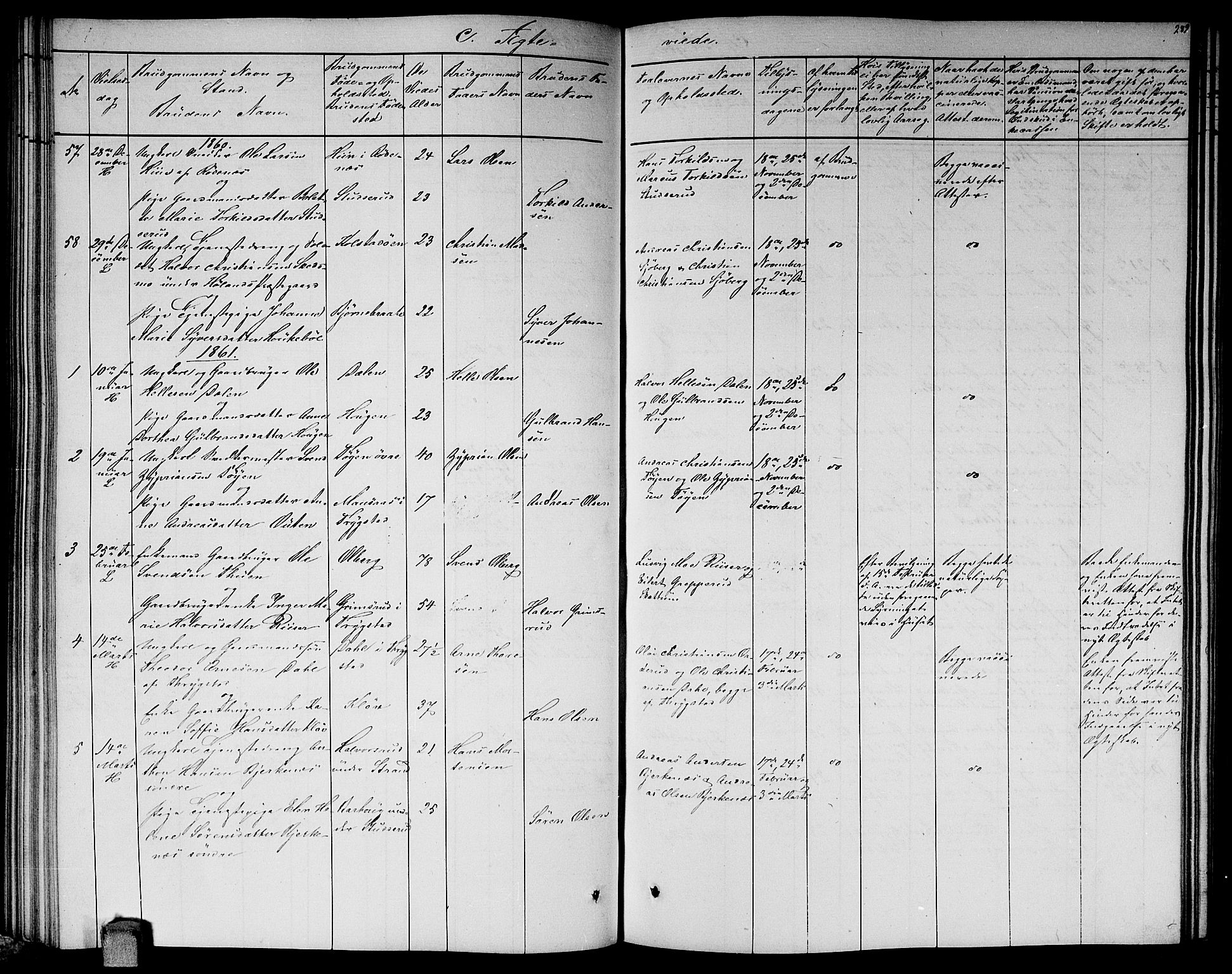 Høland prestekontor Kirkebøker, SAO/A-10346a/G/Ga/L0004: Klokkerbok nr. I 4, 1854-1862, s. 289