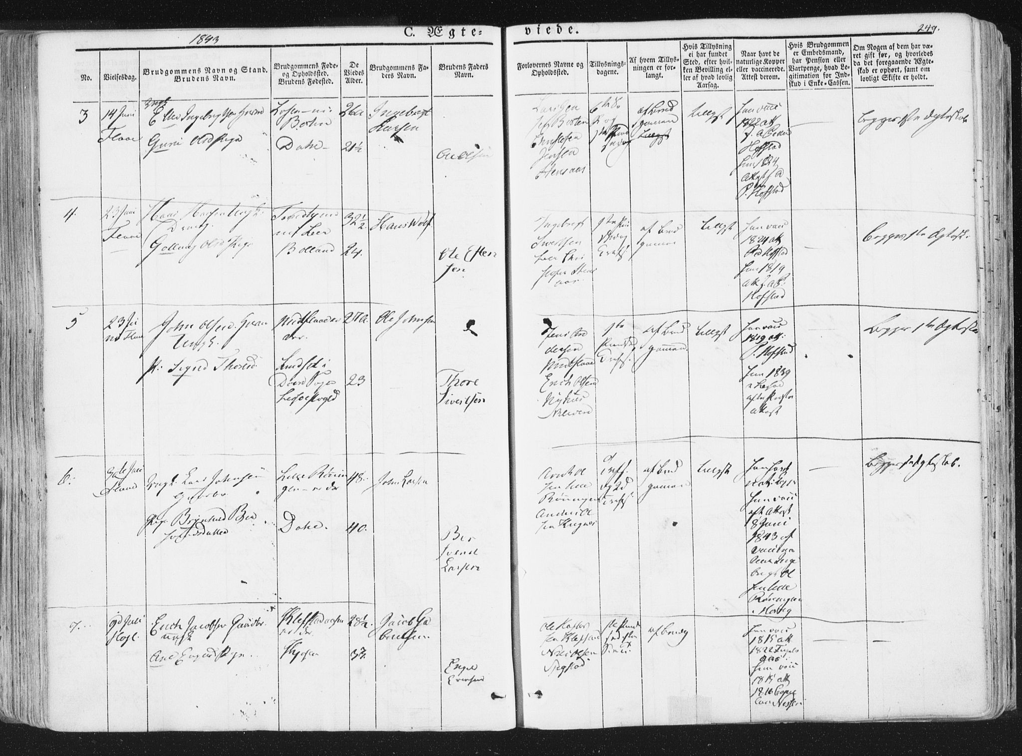 Ministerialprotokoller, klokkerbøker og fødselsregistre - Sør-Trøndelag, AV/SAT-A-1456/691/L1074: Ministerialbok nr. 691A06, 1842-1852, s. 249