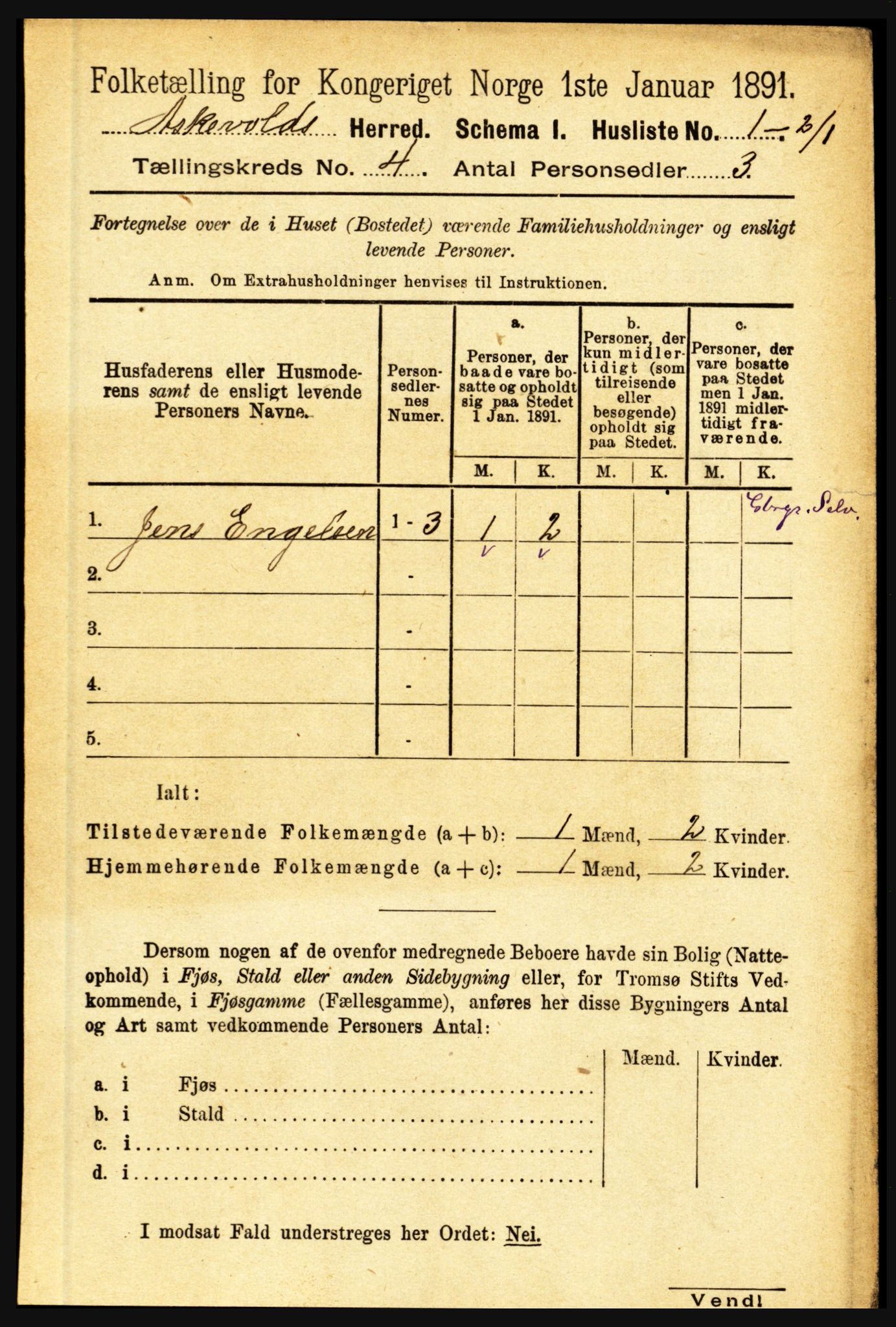 RA, Folketelling 1891 for 1428 Askvoll herred, 1891, s. 1189