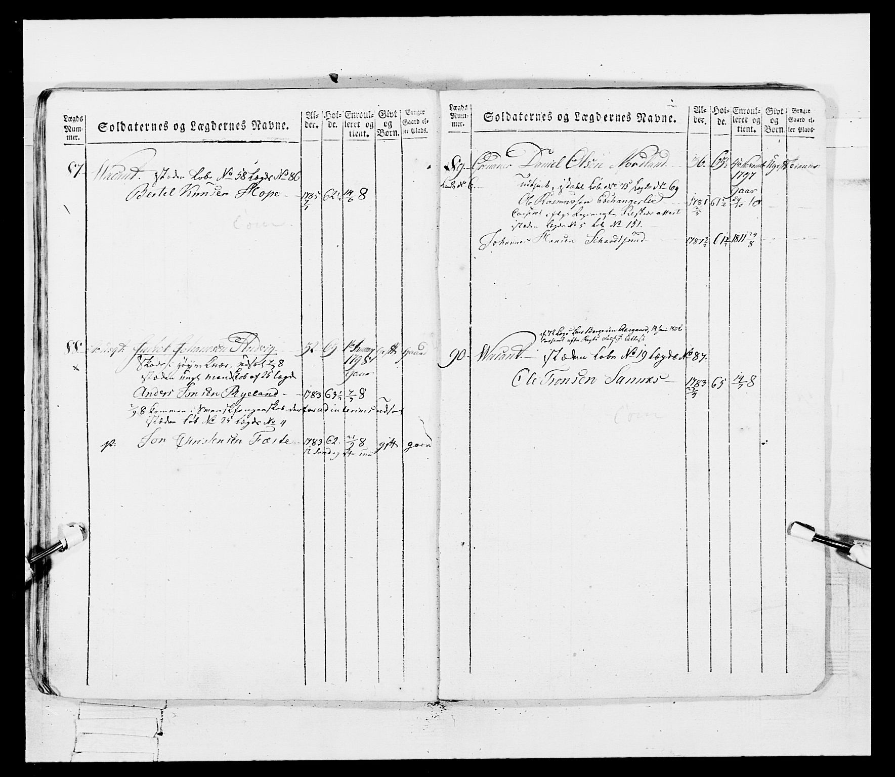 Generalitets- og kommissariatskollegiet, Det kongelige norske kommissariatskollegium, RA/EA-5420/E/Eh/L0097: Bergenhusiske nasjonale infanteriregiment, 1803-1807, s. 446