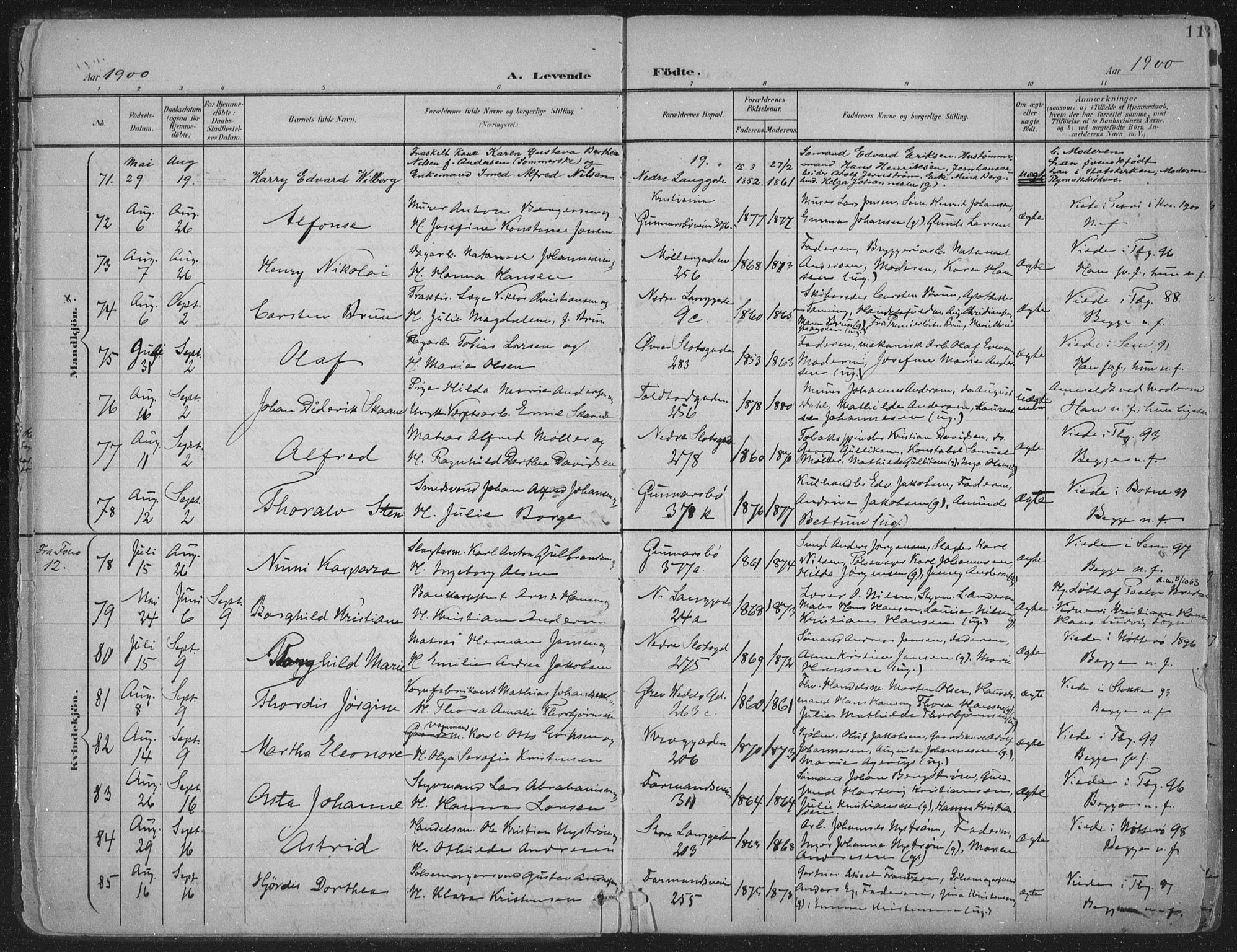 Tønsberg kirkebøker, AV/SAKO-A-330/F/Fa/L0014: Ministerialbok nr. I 14, 1900-1913, s. 11