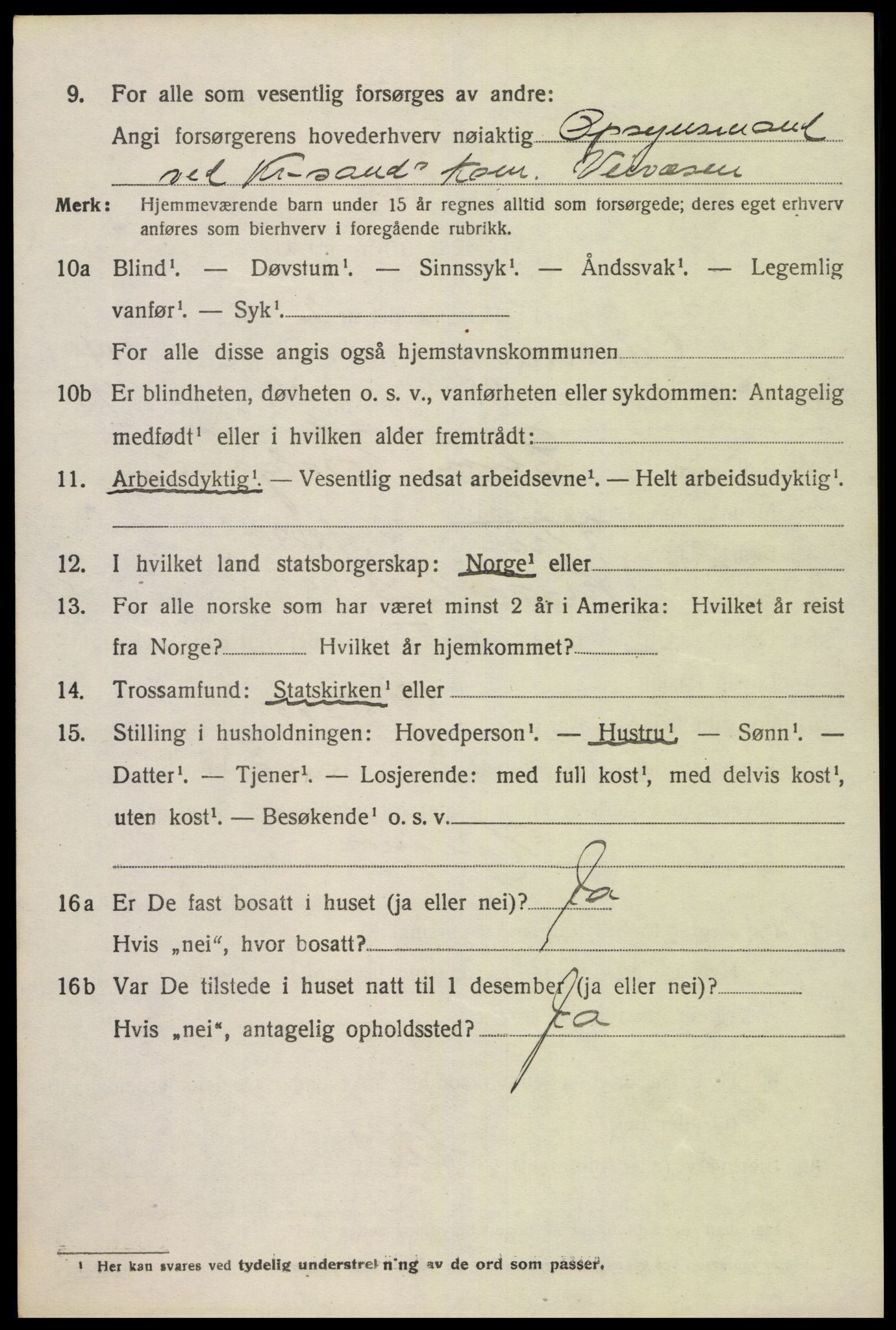 SAK, Folketelling 1920 for 1012 Oddernes herred, 1920, s. 9646