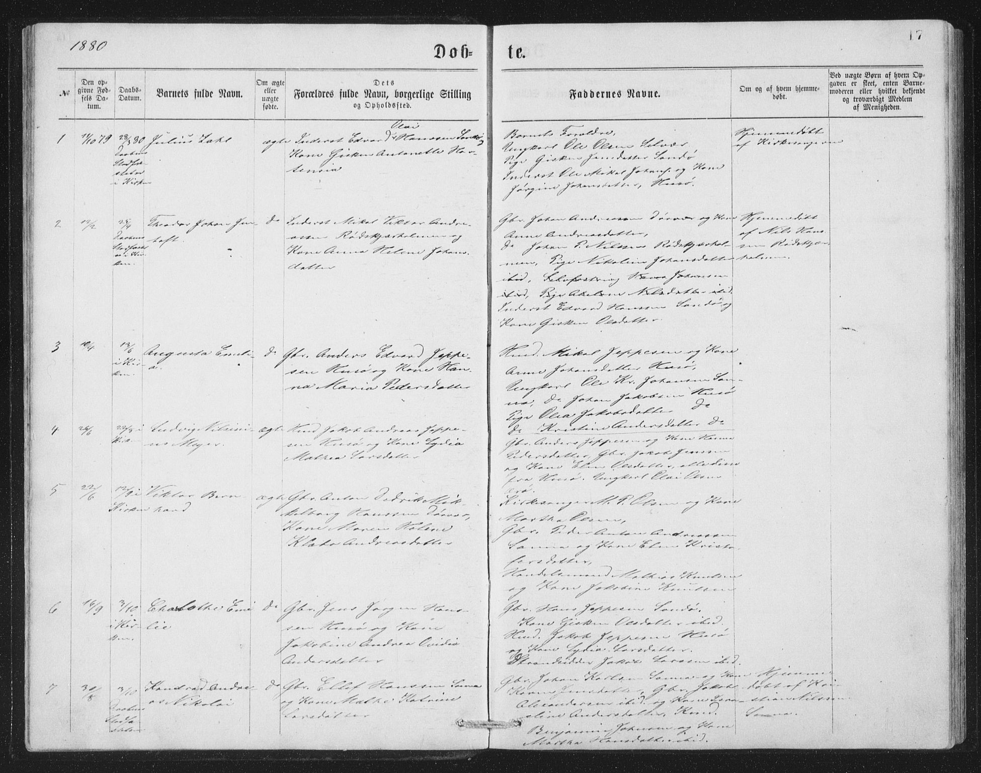 Ministerialprotokoller, klokkerbøker og fødselsregistre - Nordland, SAT/A-1459/840/L0582: Klokkerbok nr. 840C02, 1874-1900, s. 17