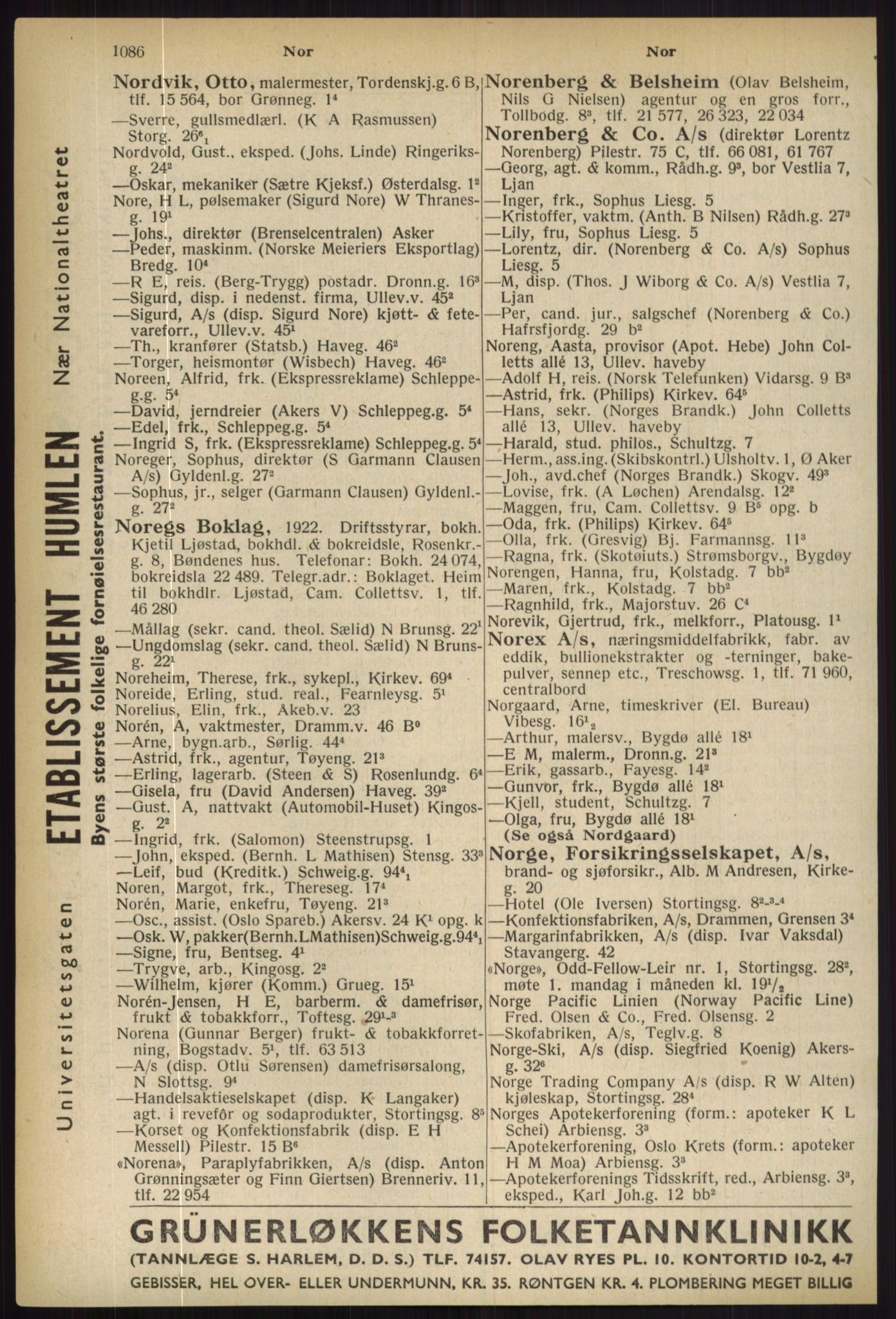 Kristiania/Oslo adressebok, PUBL/-, 1936, s. 1086