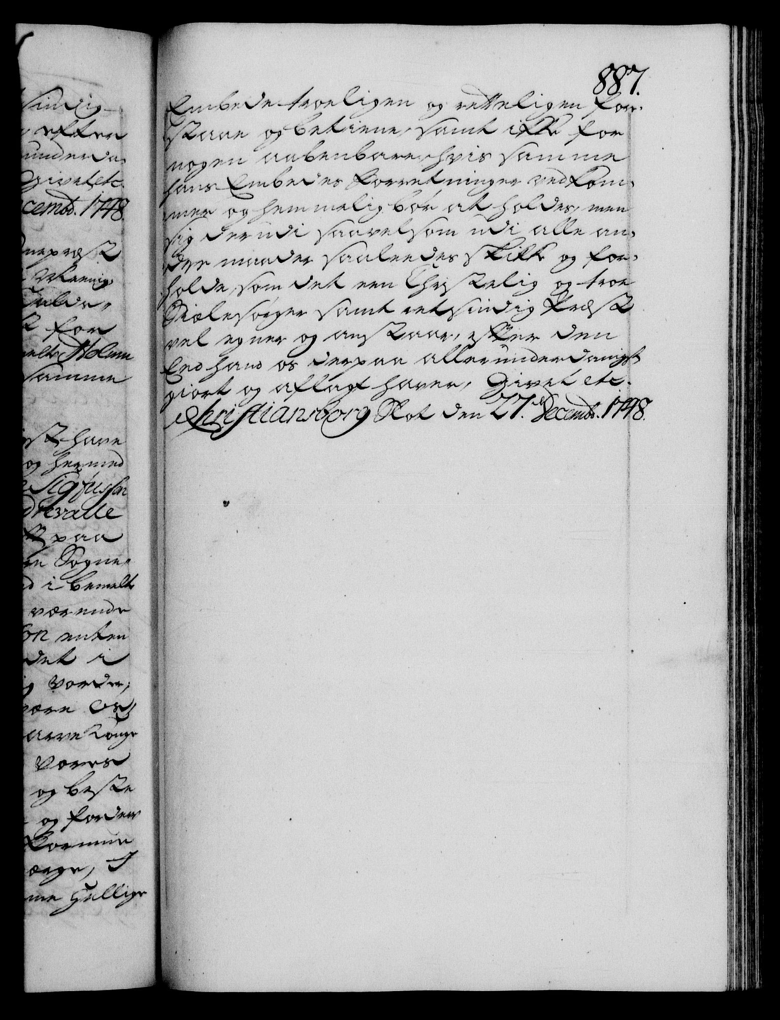Danske Kanselli 1572-1799, RA/EA-3023/F/Fc/Fca/Fcaa/L0035: Norske registre, 1746-1748, s. 887a