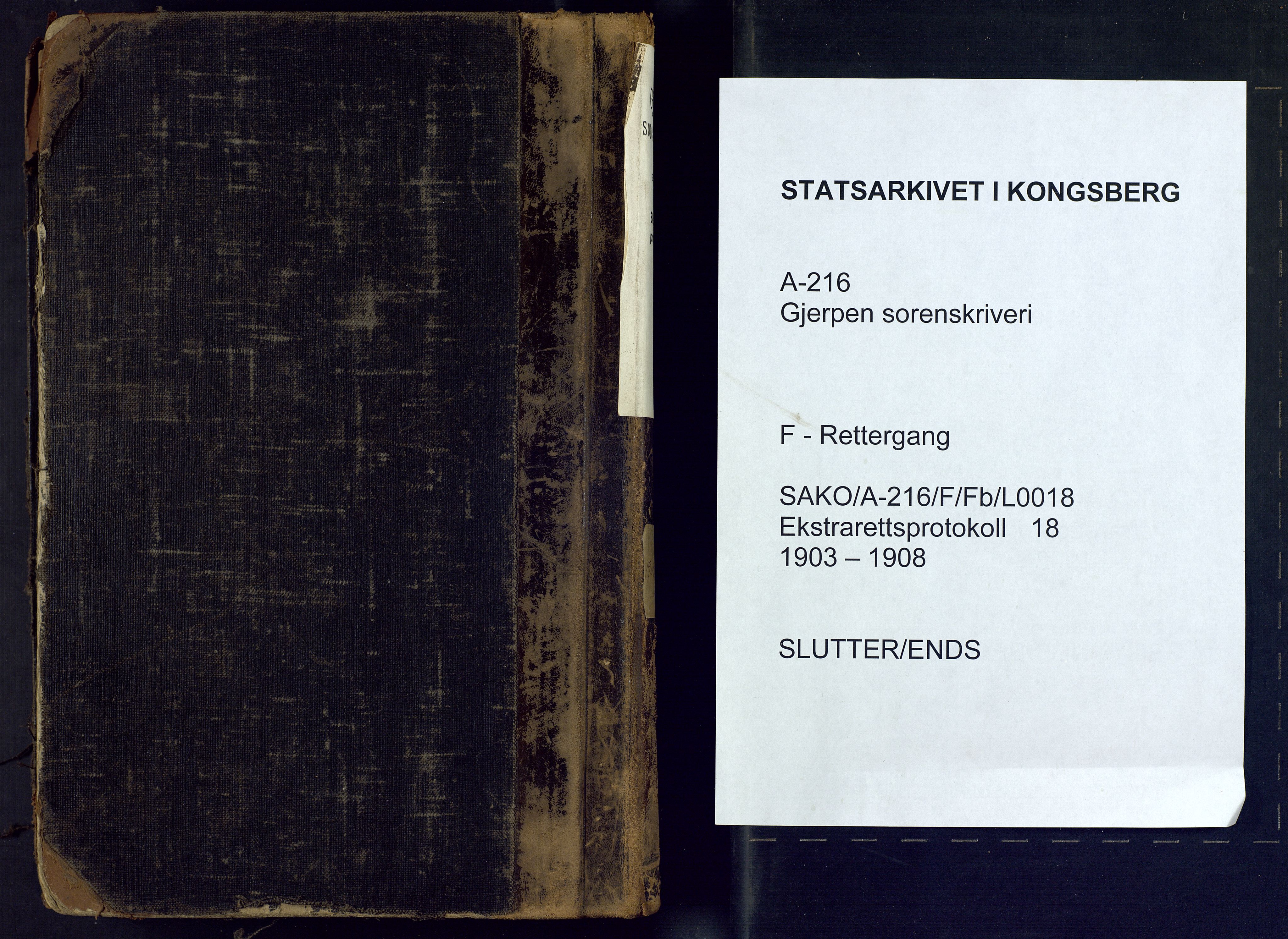 Gjerpen sorenskriveri, SAKO/A-216/F/Fb/L0018: Ekstrarettsprotokoll, 1903-1908