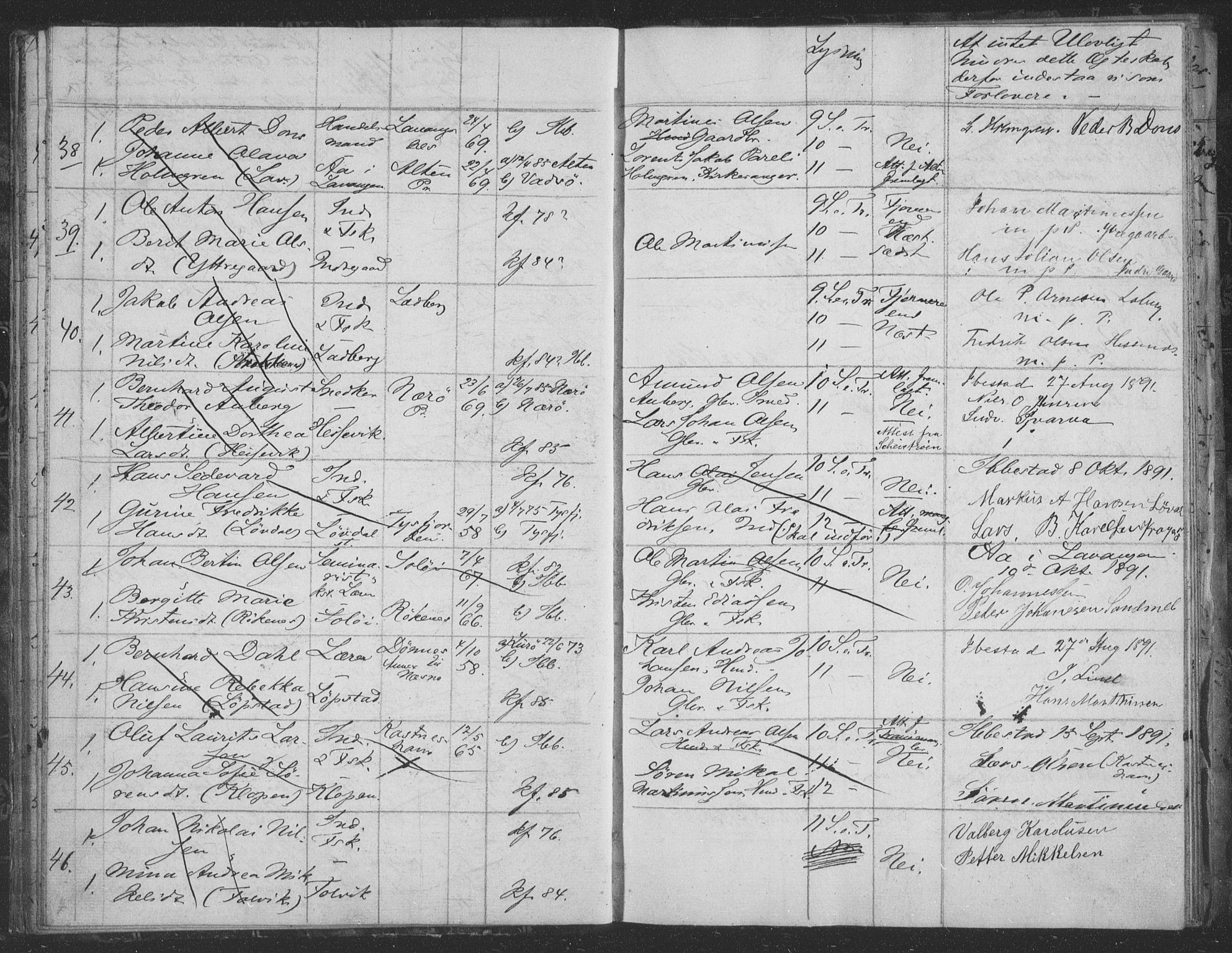 Ibestad sokneprestembete, AV/SATØ-S-0077/I/Ie/L0066: Lysningsprotokoll nr. 66, 1888-1904