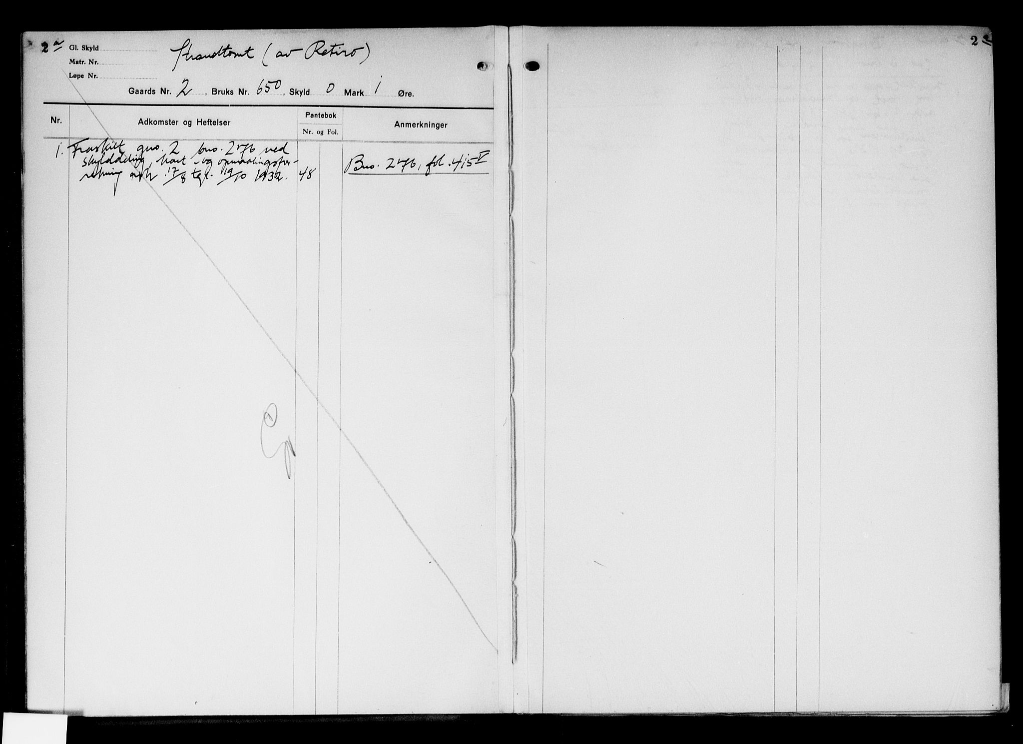 Follo sorenskriveri, AV/SAO-A-10274/G/Gb/Gbd/L0010: Panteregister nr. IV 10, 1932-1938, s. 2