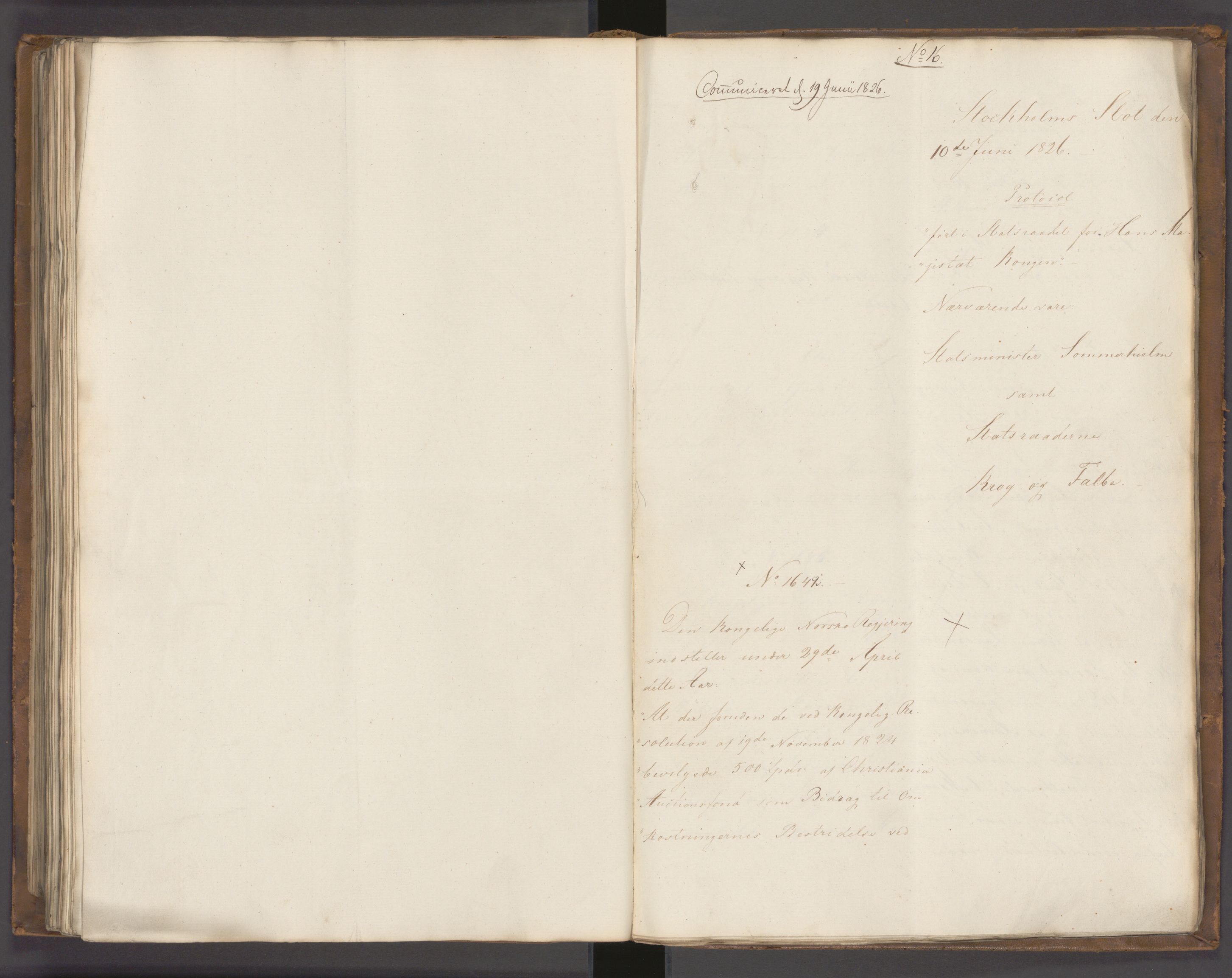 Statsrådssekretariatet, AV/RA-S-1001/A/Ab/L0022: Kgl. res. nr. 1210-1721, 1. halvår, 1826