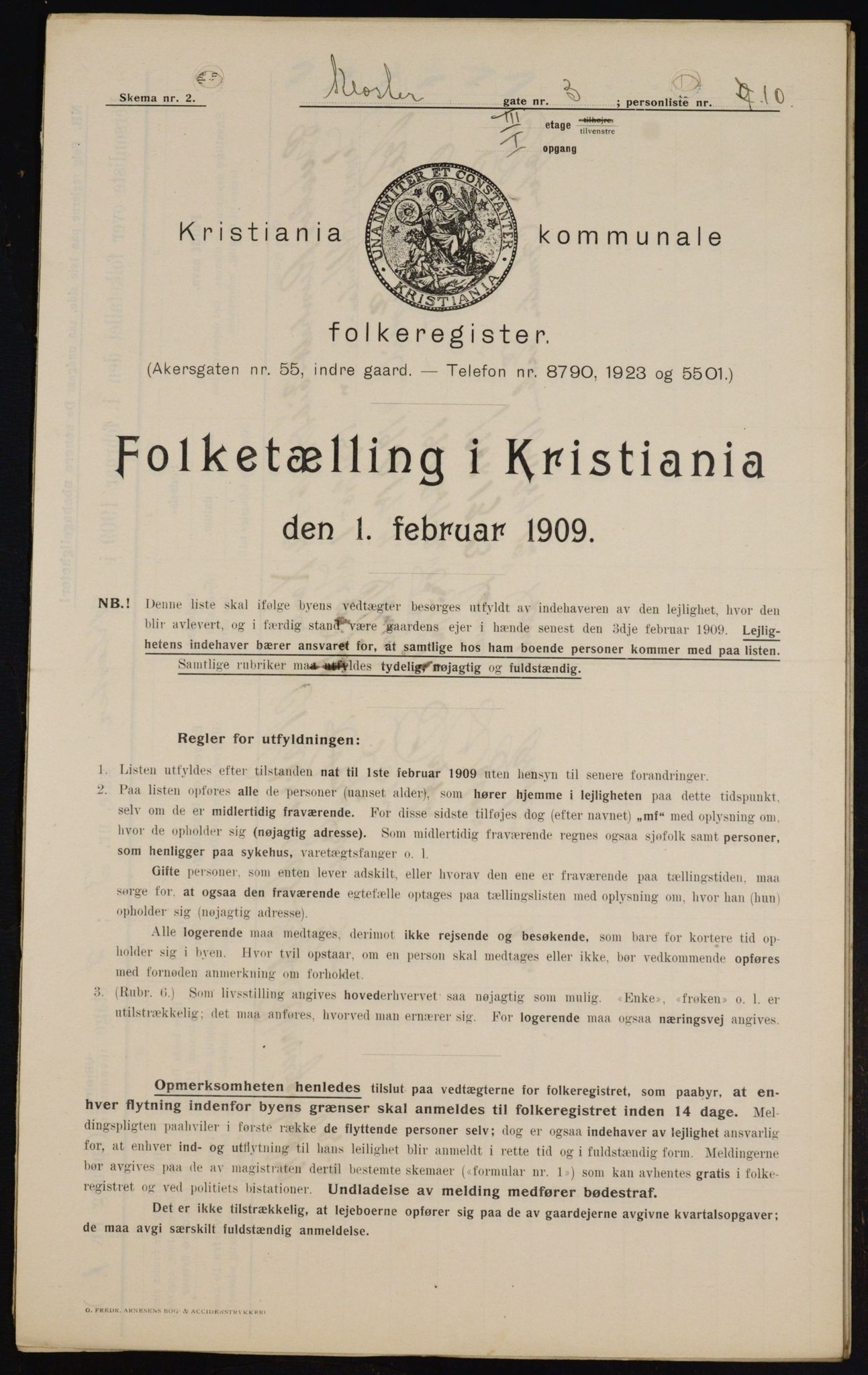 OBA, Kommunal folketelling 1.2.1909 for Kristiania kjøpstad, 1909, s. 47778