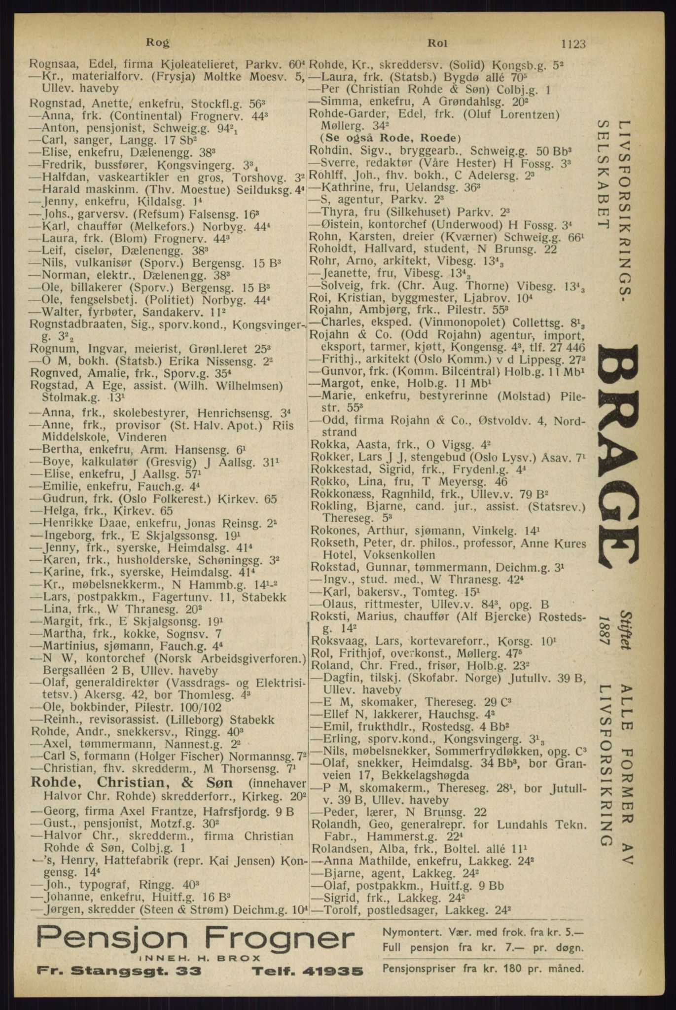 Kristiania/Oslo adressebok, PUBL/-, 1933, s. 1123