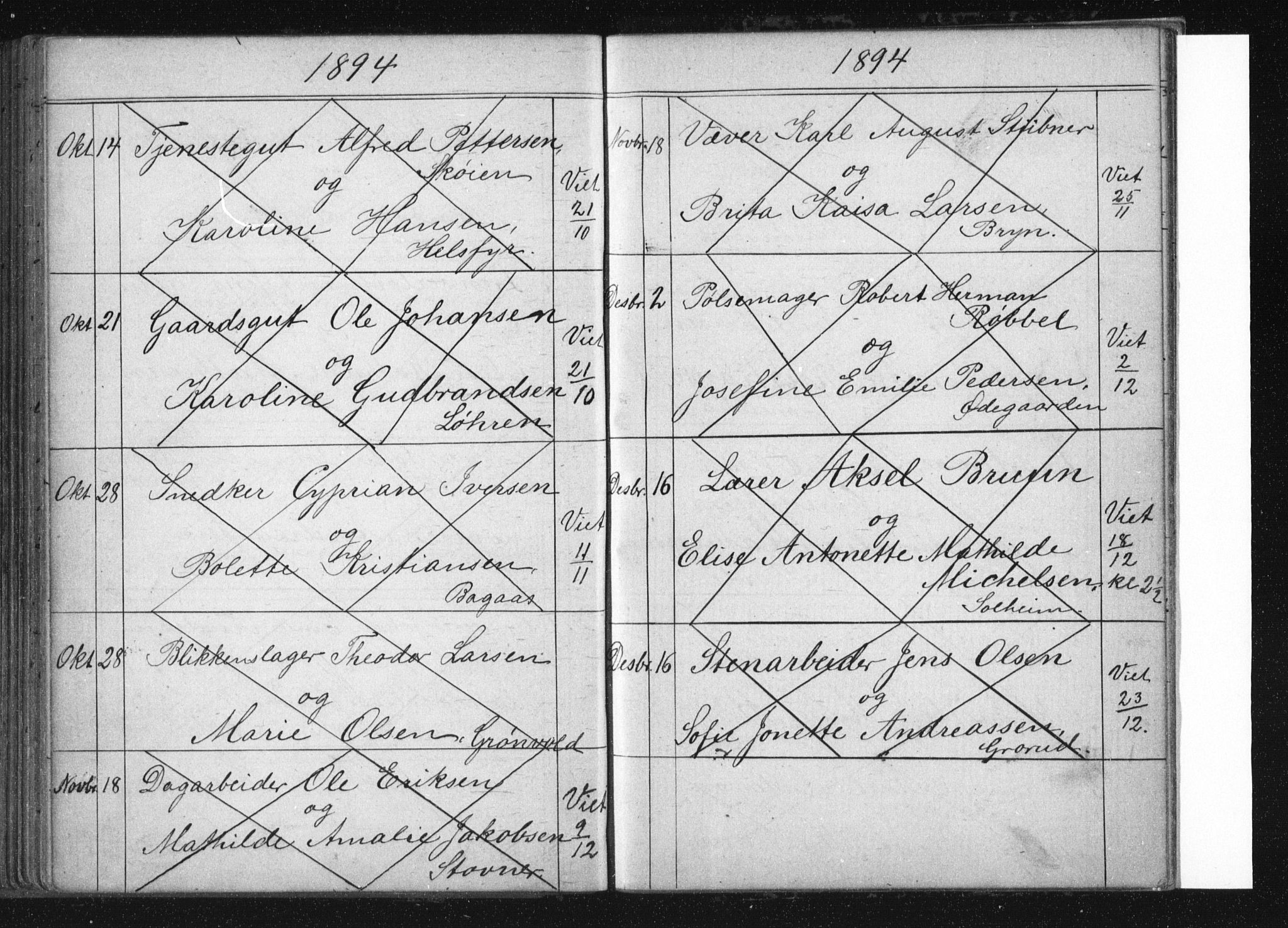 Østre Aker prestekontor Kirkebøker, AV/SAO-A-10840/H/Ha/L0005: Lysningsprotokoll nr. I 5, 1879-1899