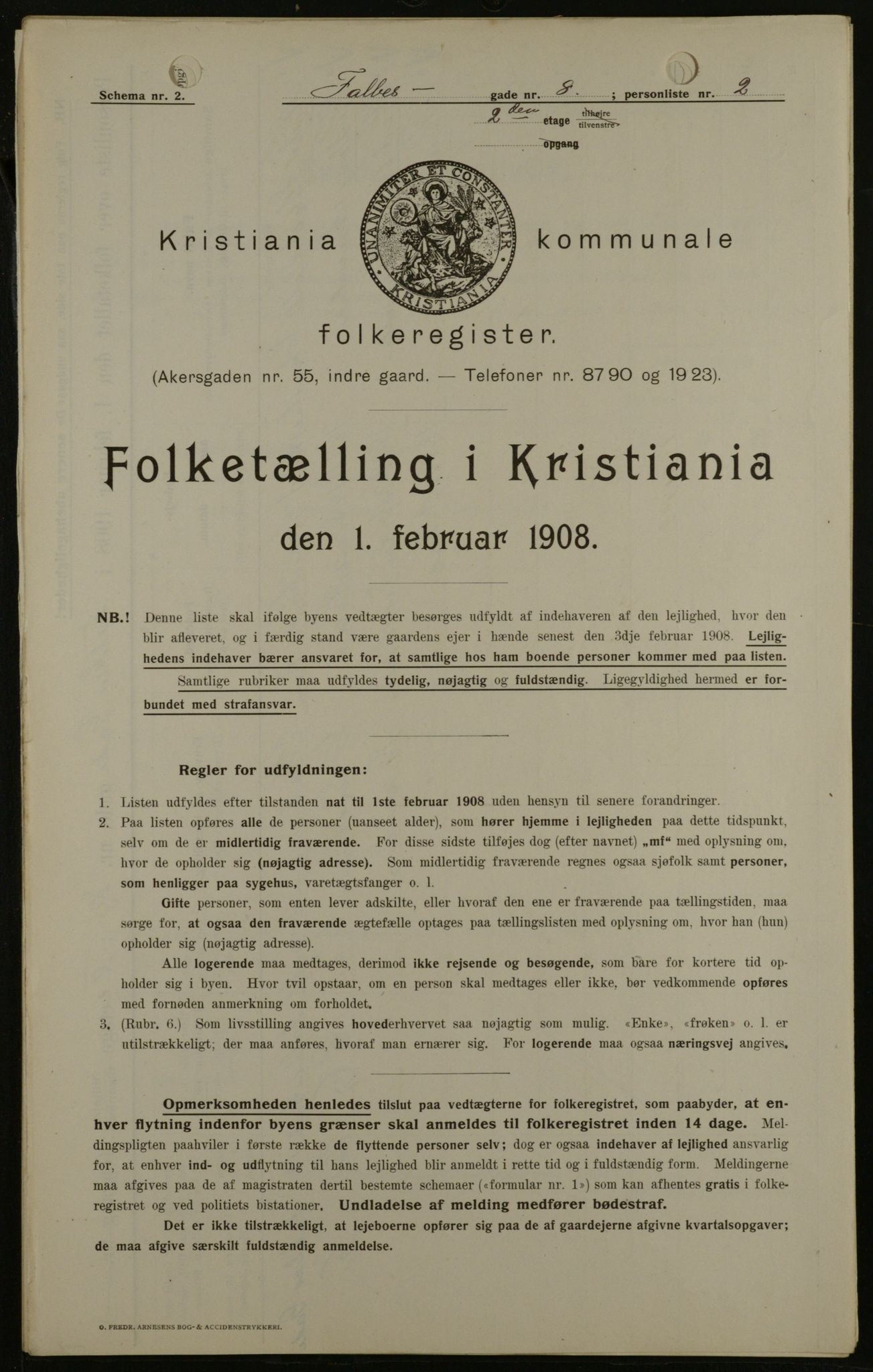 OBA, Kommunal folketelling 1.2.1908 for Kristiania kjøpstad, 1908, s. 21072