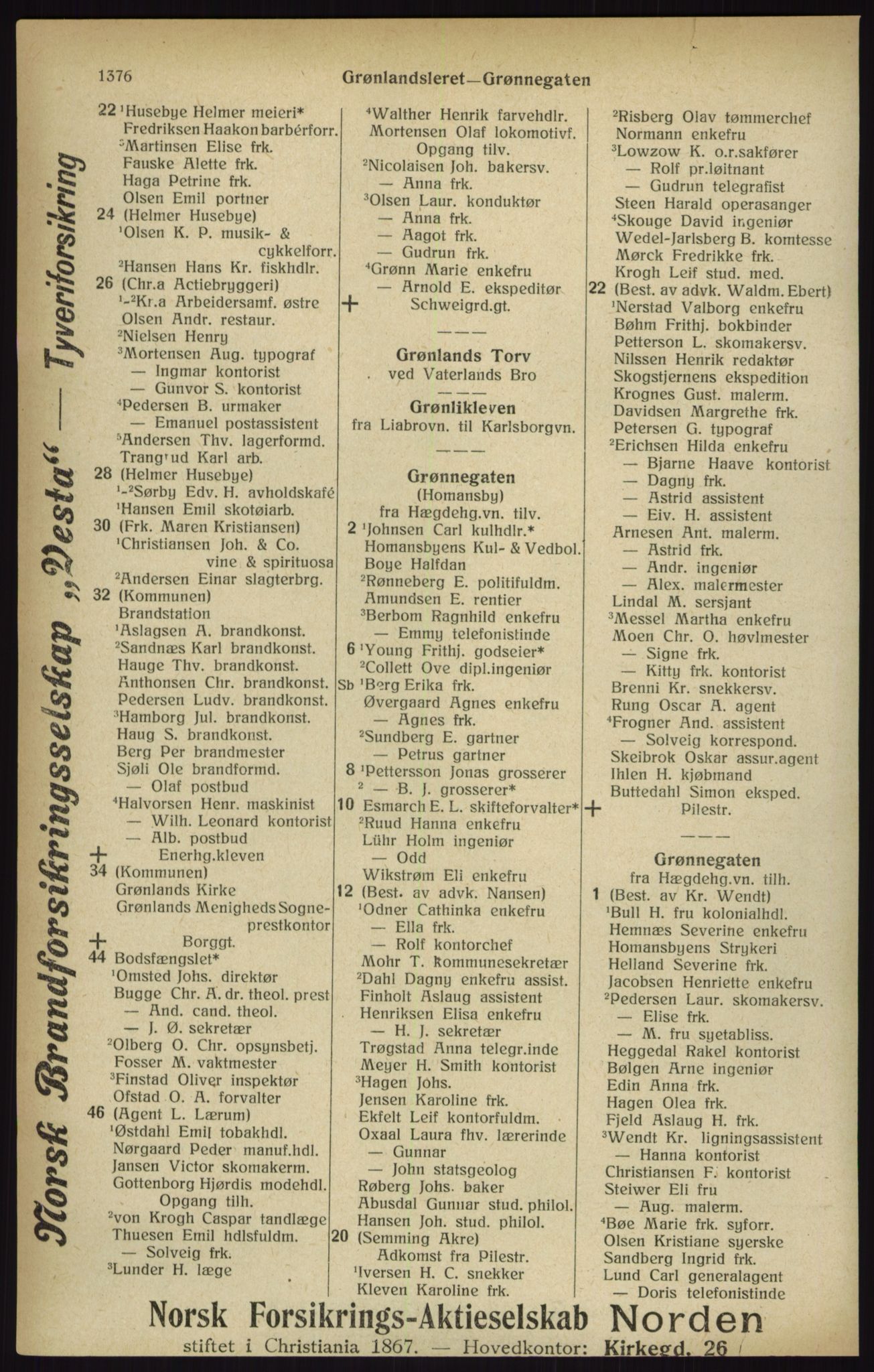 Kristiania/Oslo adressebok, PUBL/-, 1916, s. 1376