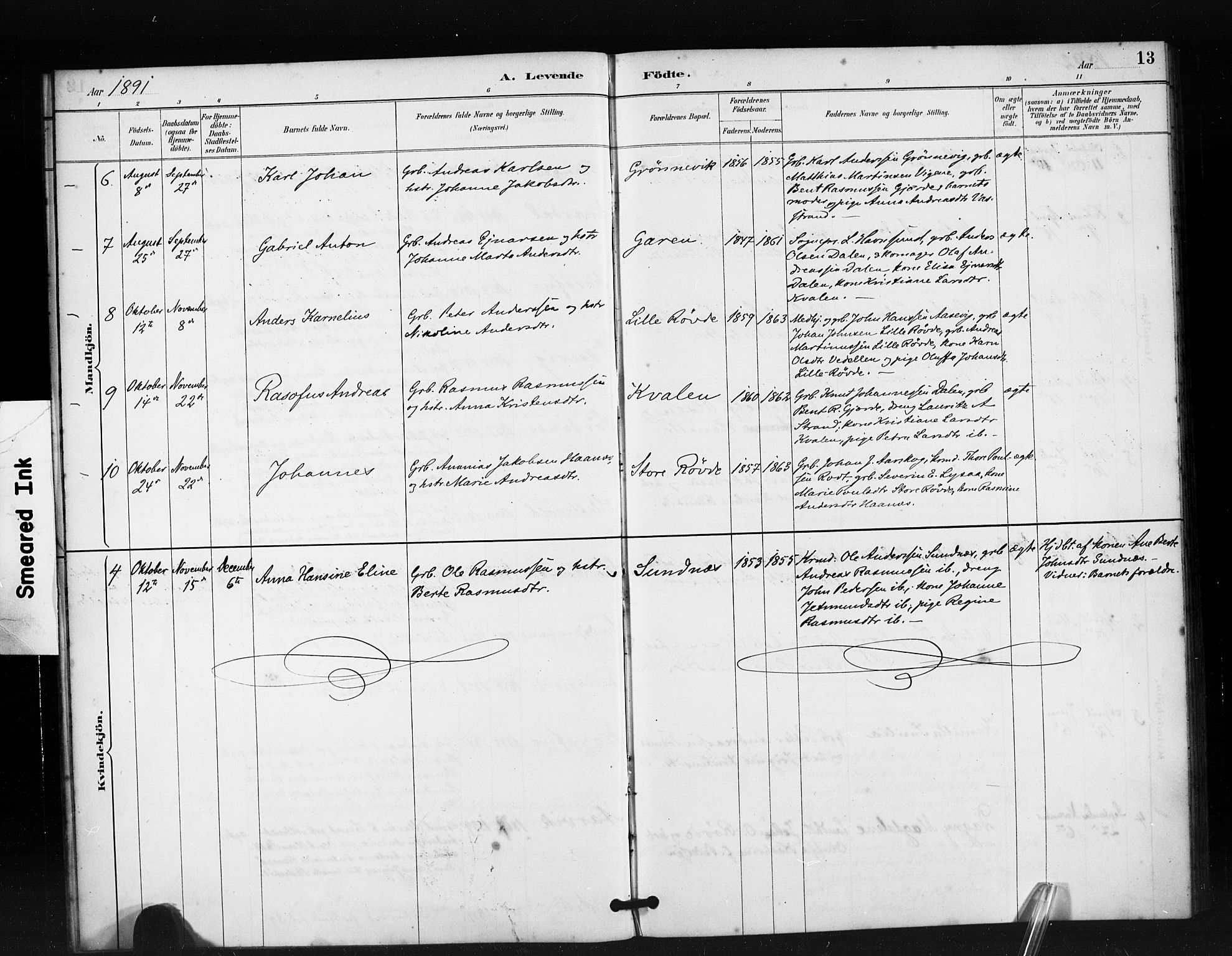 Ministerialprotokoller, klokkerbøker og fødselsregistre - Møre og Romsdal, AV/SAT-A-1454/504/L0056: Ministerialbok nr. 504A03, 1884-1904, s. 13