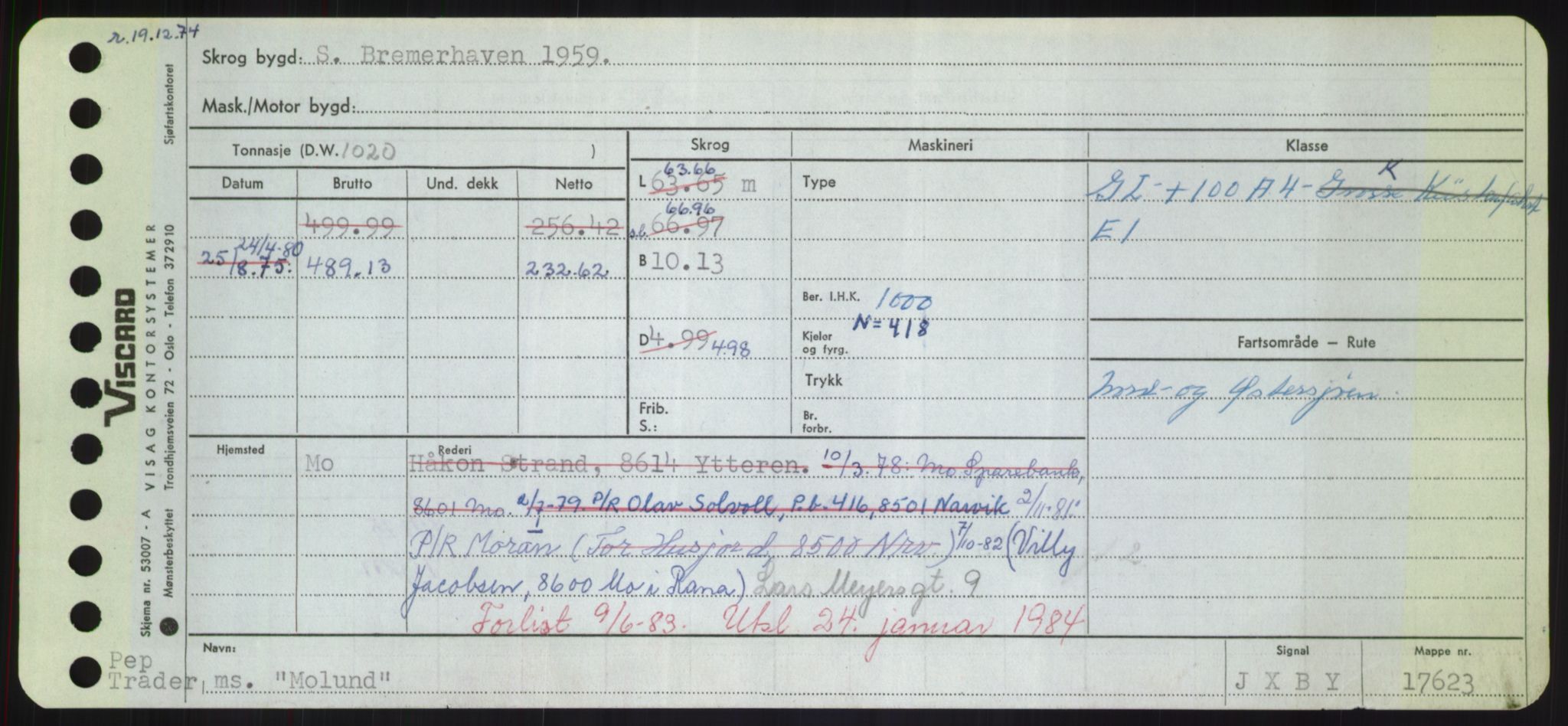 Sjøfartsdirektoratet med forløpere, Skipsmålingen, RA/S-1627/H/Hd/L0025: Fartøy, Min-Mås, s. 141