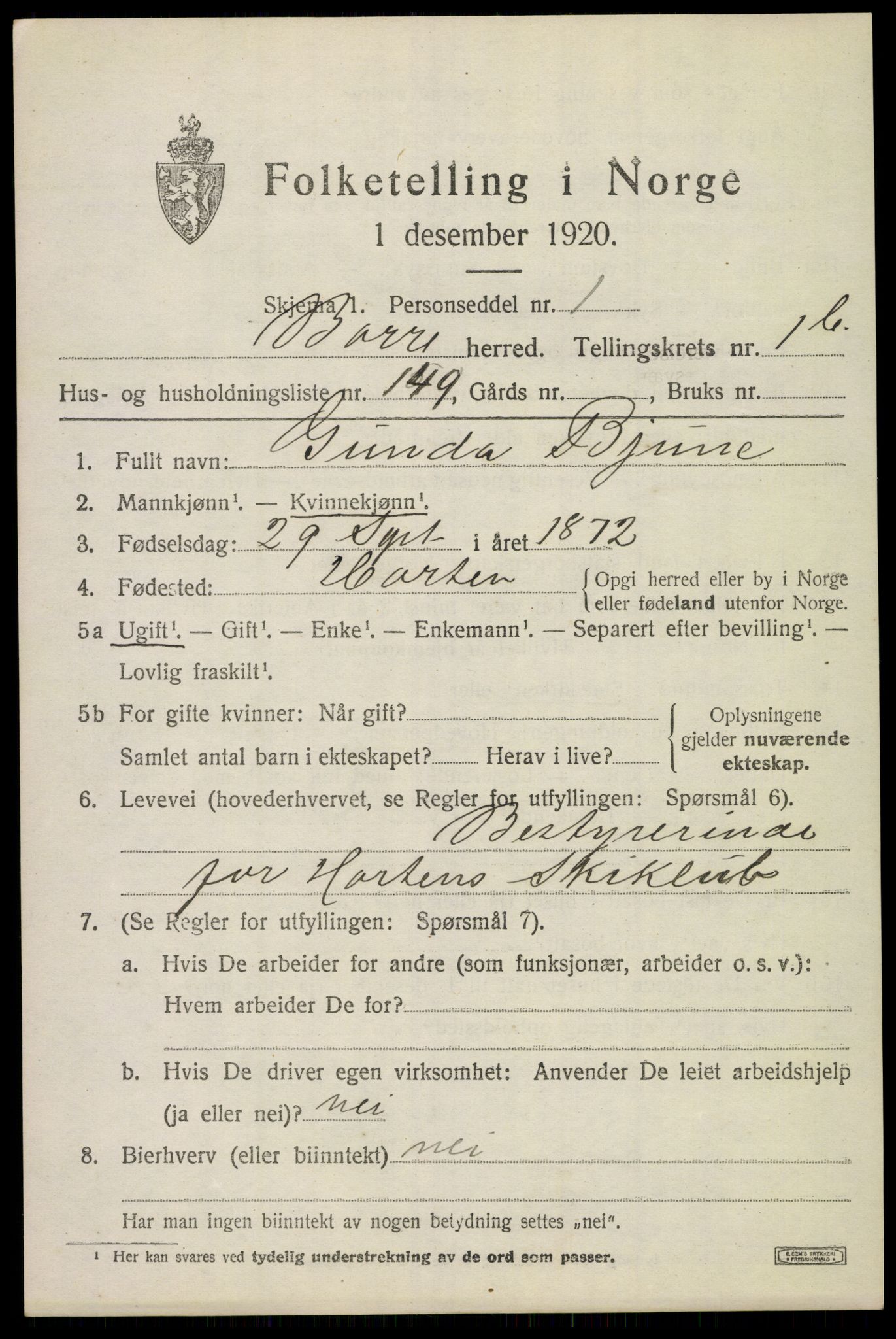 SAKO, Folketelling 1920 for 0717 Borre herred, 1920, s. 4168