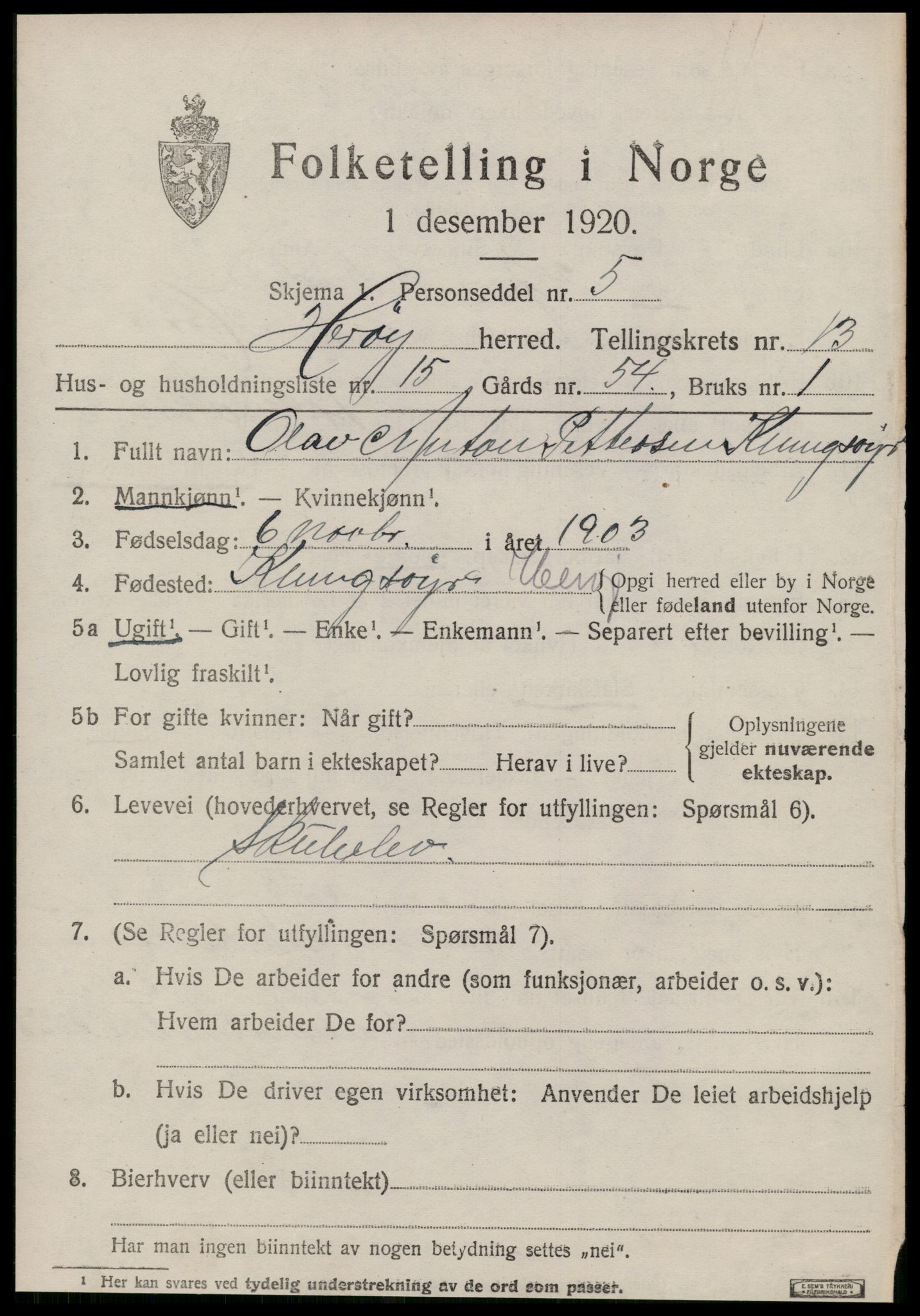 SAT, Folketelling 1920 for 1515 Herøy herred, 1920, s. 8195