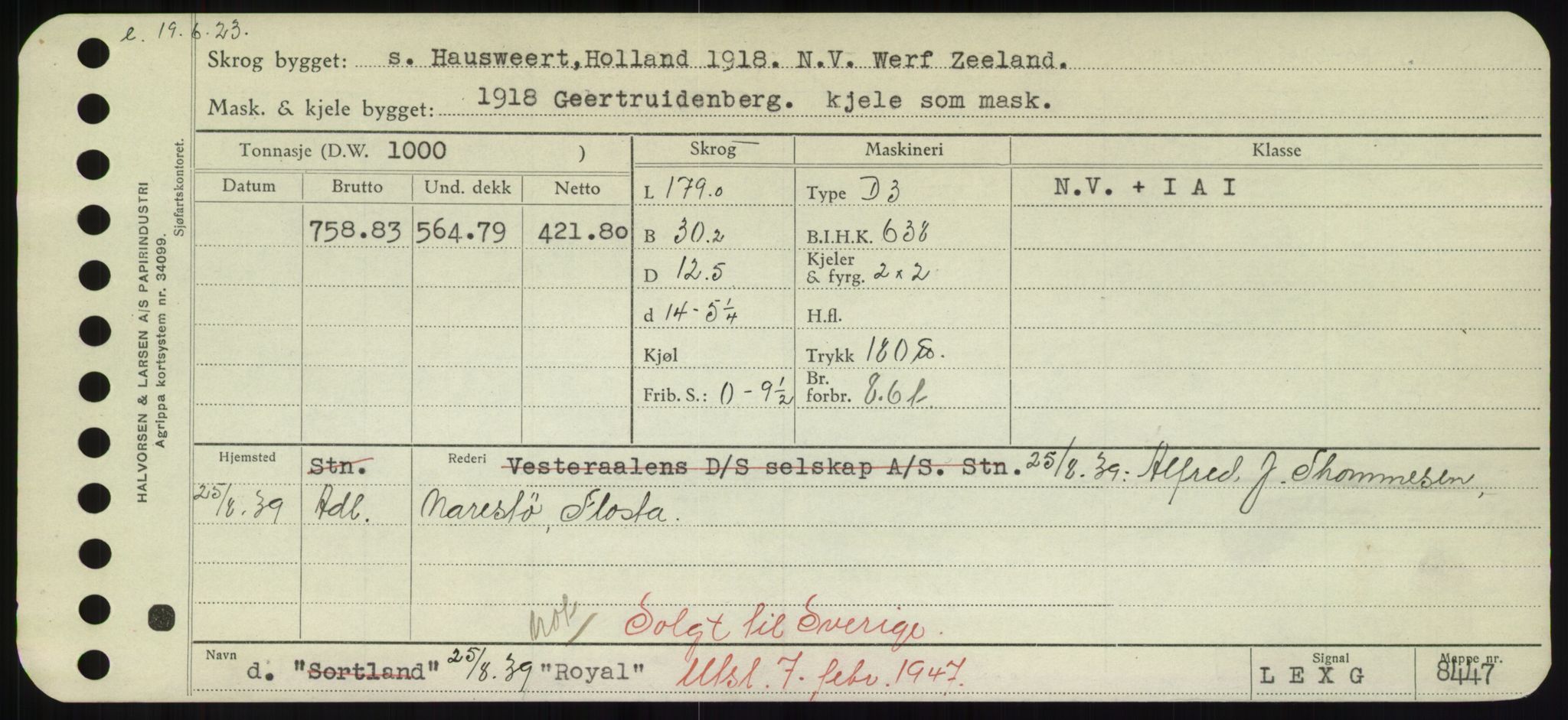 Sjøfartsdirektoratet med forløpere, Skipsmålingen, RA/S-1627/H/Hd/L0031: Fartøy, Rju-Sam, s. 253