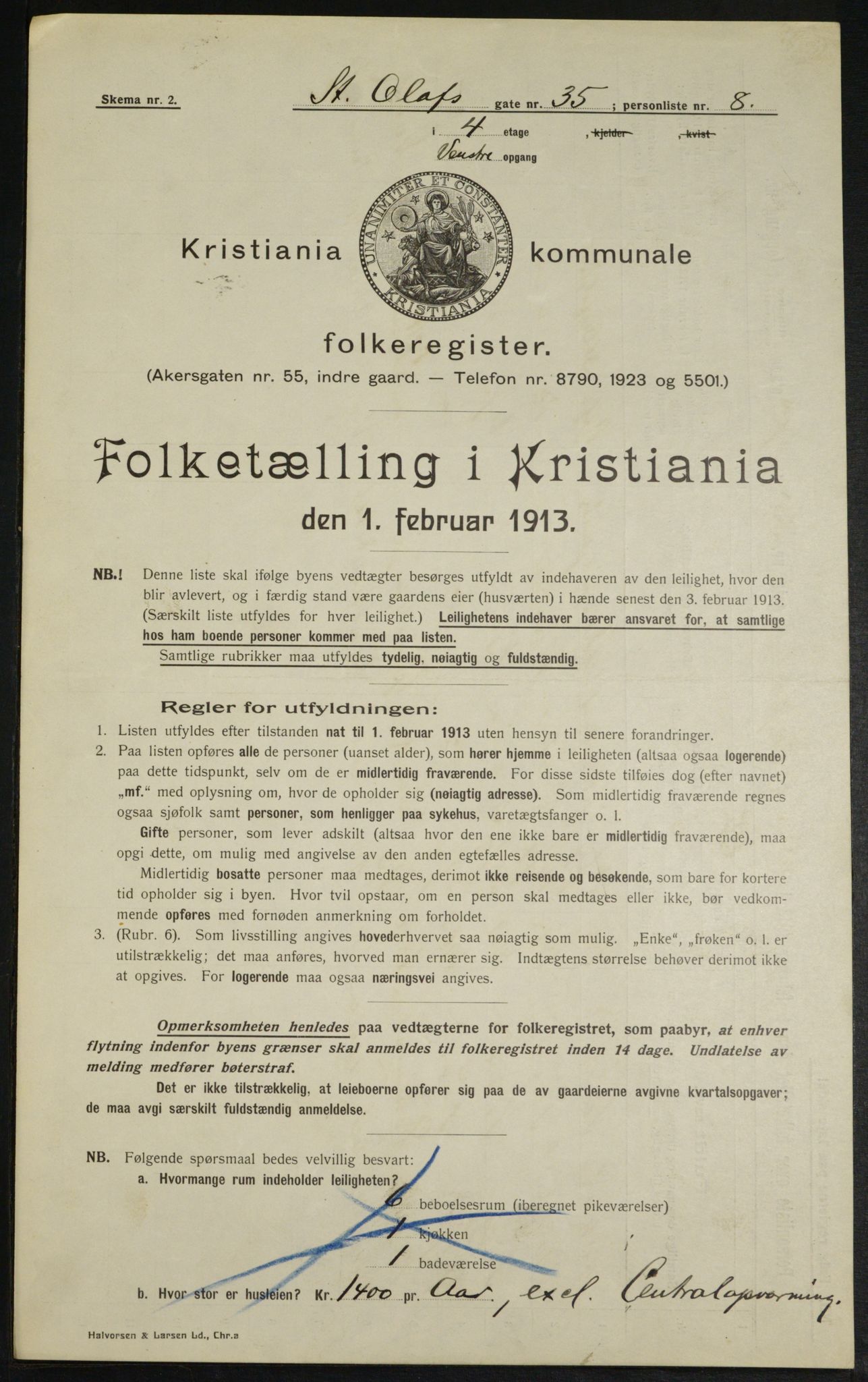 OBA, Kommunal folketelling 1.2.1913 for Kristiania, 1913, s. 88359