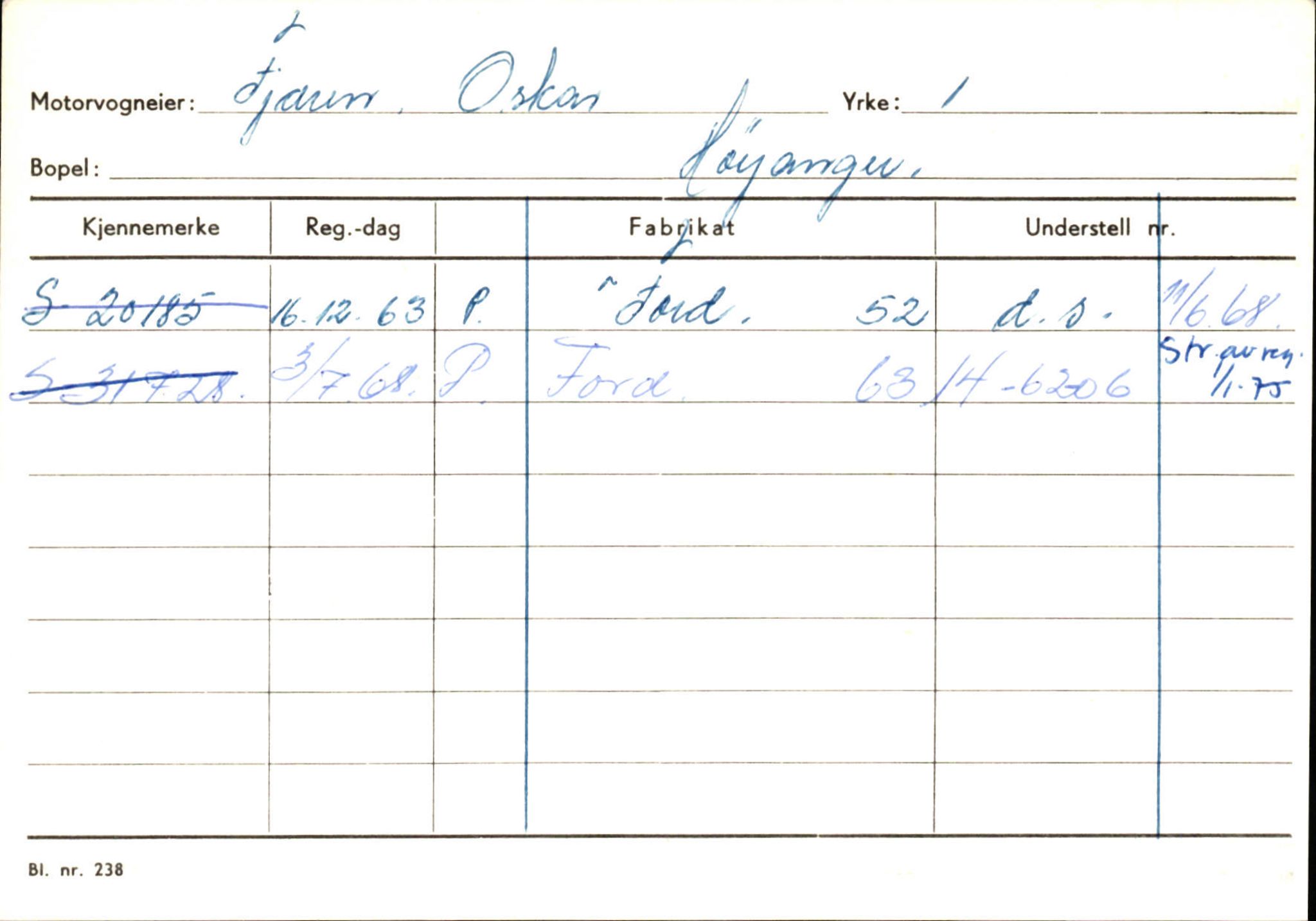 Statens vegvesen, Sogn og Fjordane vegkontor, AV/SAB-A-5301/4/F/L0130: Eigarregister Eid T-Å. Høyanger A-O, 1945-1975, s. 1001