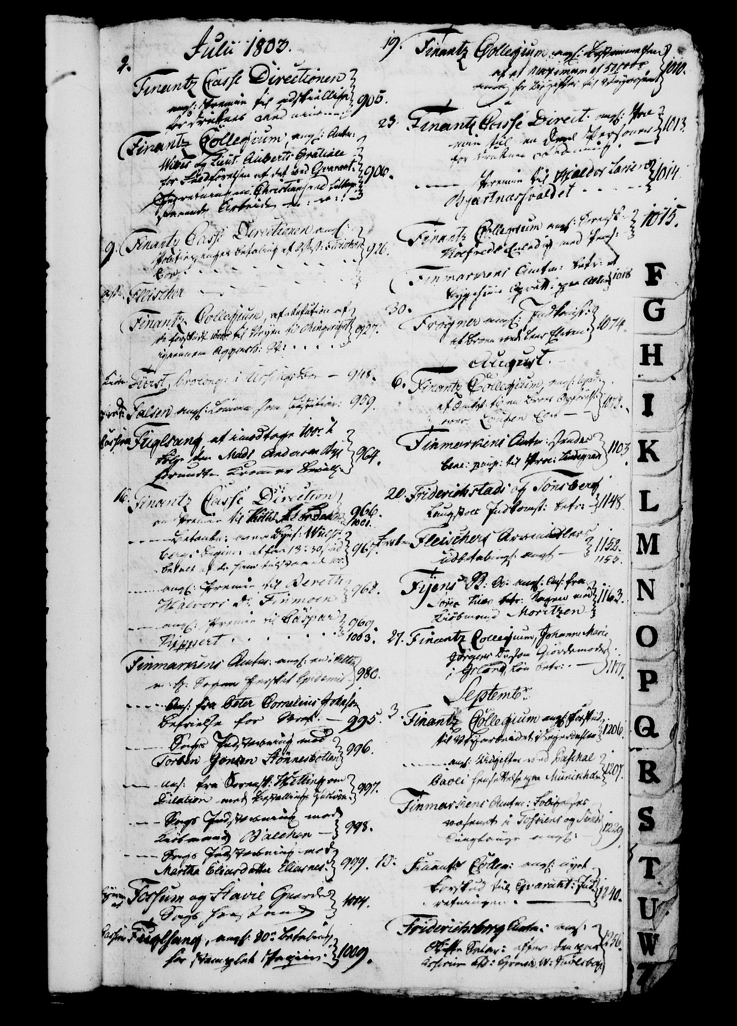 Danske Kanselli 1800-1814, AV/RA-EA-3024/H/Hg/Hga/Hgaa/L0008: Brevbok, 1803