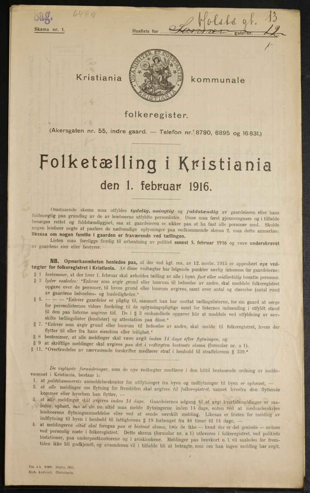 OBA, Kommunal folketelling 1.2.1916 for Kristiania, 1916, s. 41779