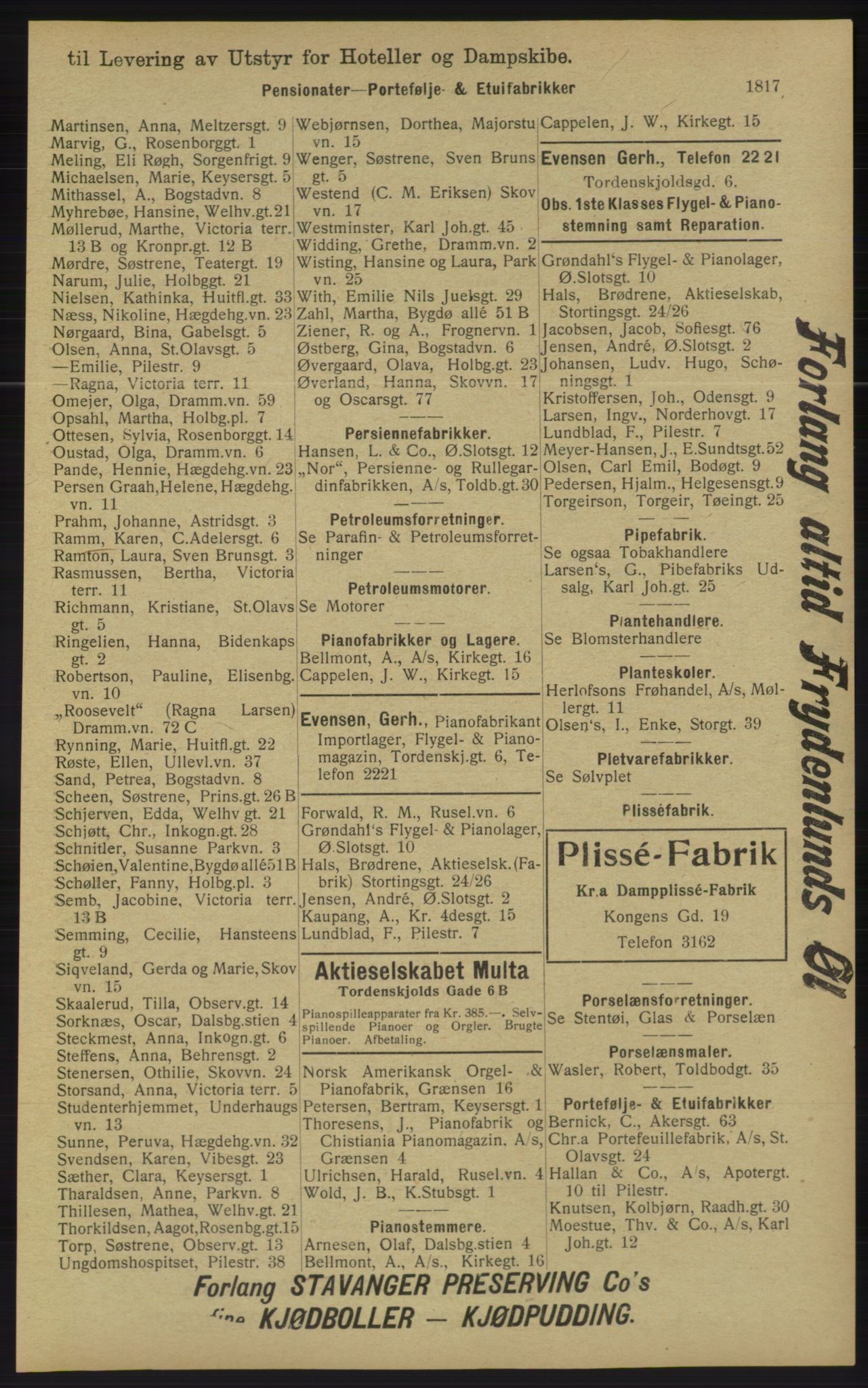 Kristiania/Oslo adressebok, PUBL/-, 1913, s. 1773