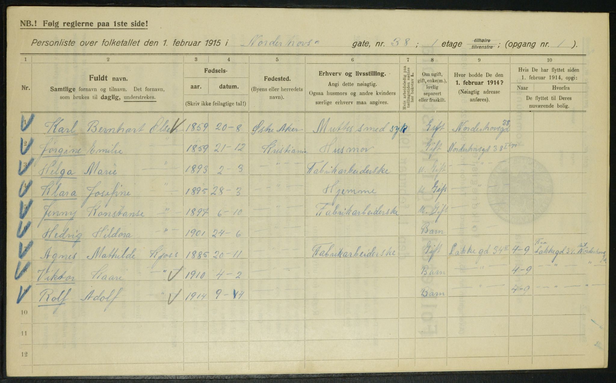 OBA, Kommunal folketelling 1.2.1915 for Kristiania, 1915, s. 72427