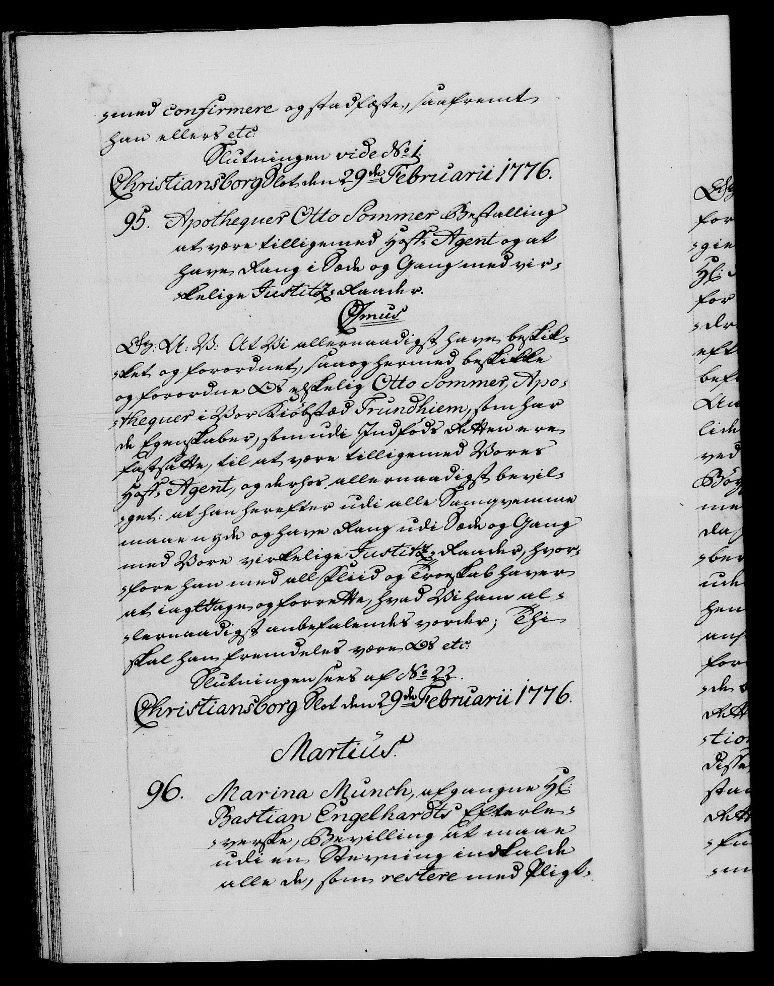Danske Kanselli 1572-1799, RA/EA-3023/F/Fc/Fca/Fcaa/L0047: Norske registre, 1776-1778, s. 66b