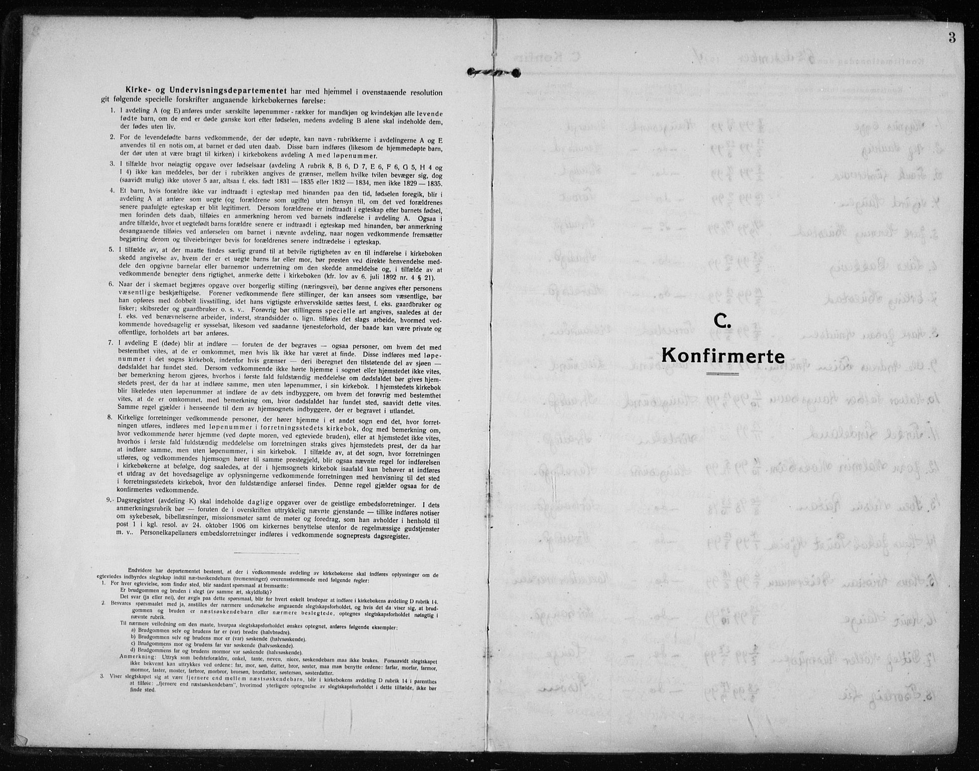 Haugesund sokneprestkontor, AV/SAST-A -101863/H/Ha/Haa/L0009: Ministerialbok nr. A 9, 1914-1929, s. 3