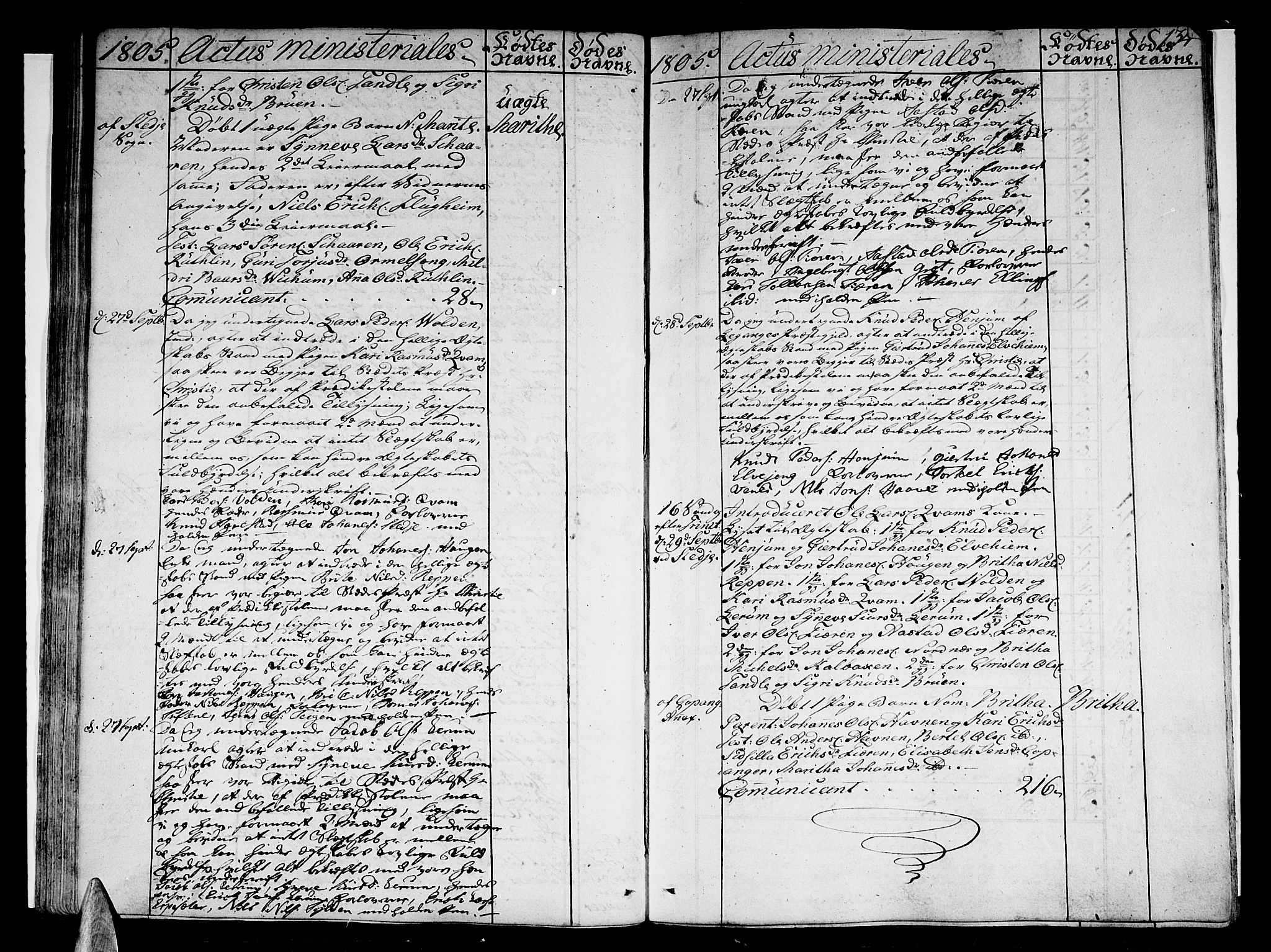 Sogndal sokneprestembete, SAB/A-81301/H/Haa/Haaa/L0008: Ministerialbok nr. A 8, 1795-1809, s. 134