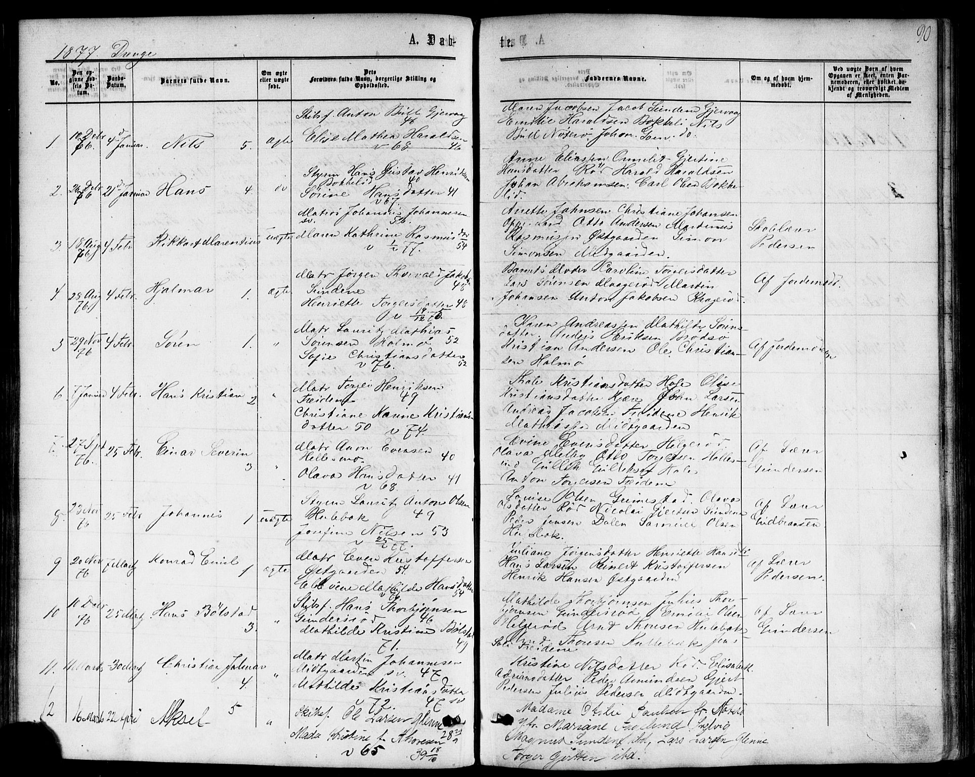 Nøtterøy kirkebøker, AV/SAKO-A-354/F/Fb/L0001: Ministerialbok nr. II 1, 1865-1878, s. 90