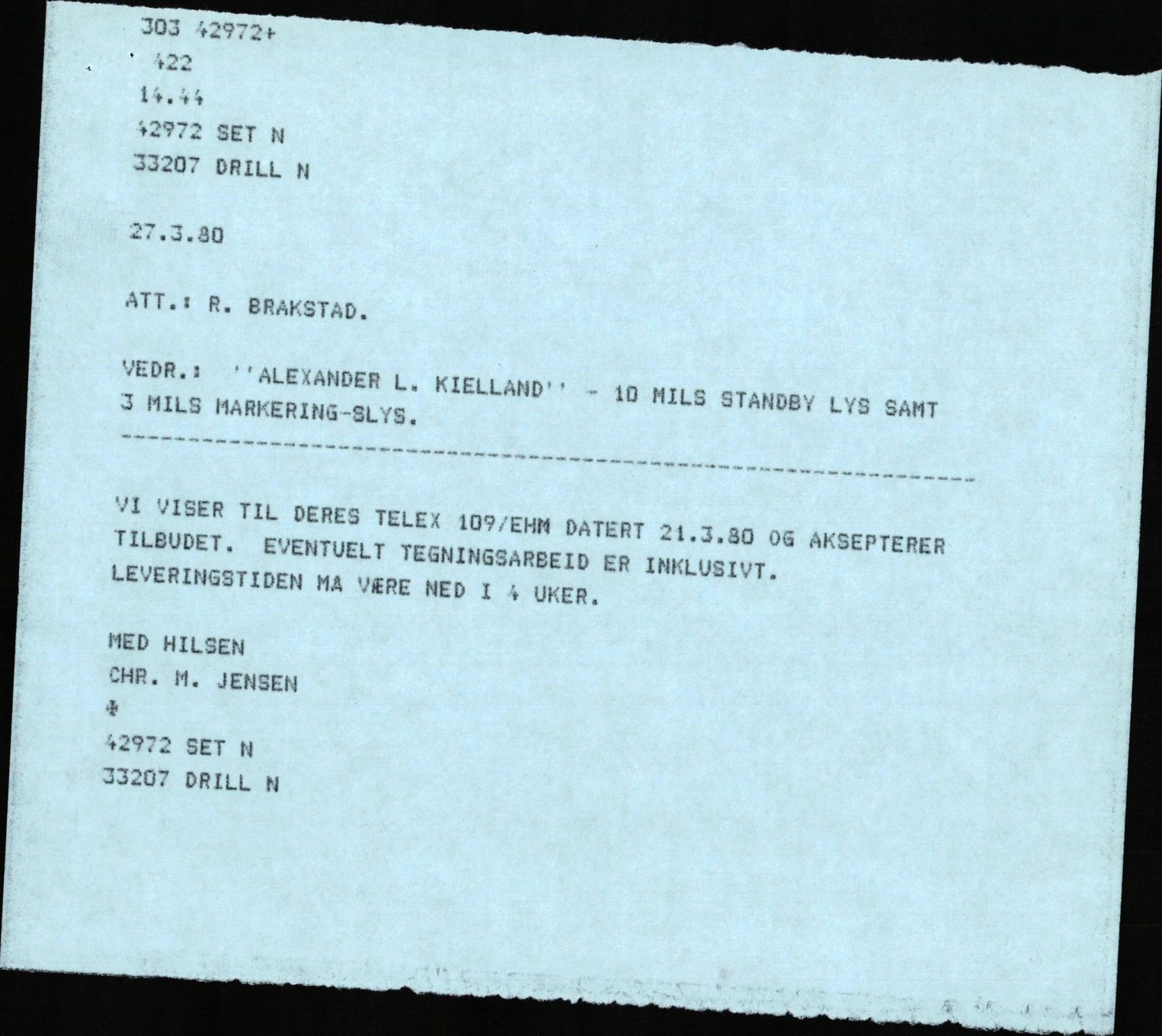 Pa 1503 - Stavanger Drilling AS, AV/SAST-A-101906/2/E/Eb/Eba/L0004: Sak og korrespondanse, 1976-1980