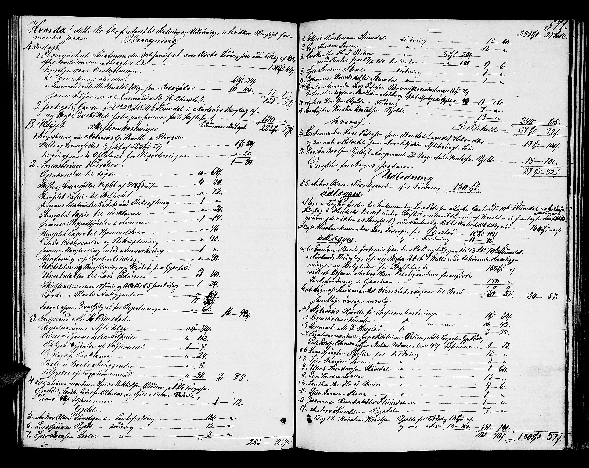 Ytre Sogn tingrett, AV/SAB-A-2601/1/H/Hc/L0001a: Skifteutlodningsprotokoll, 1853-1868, s. 570b-571a