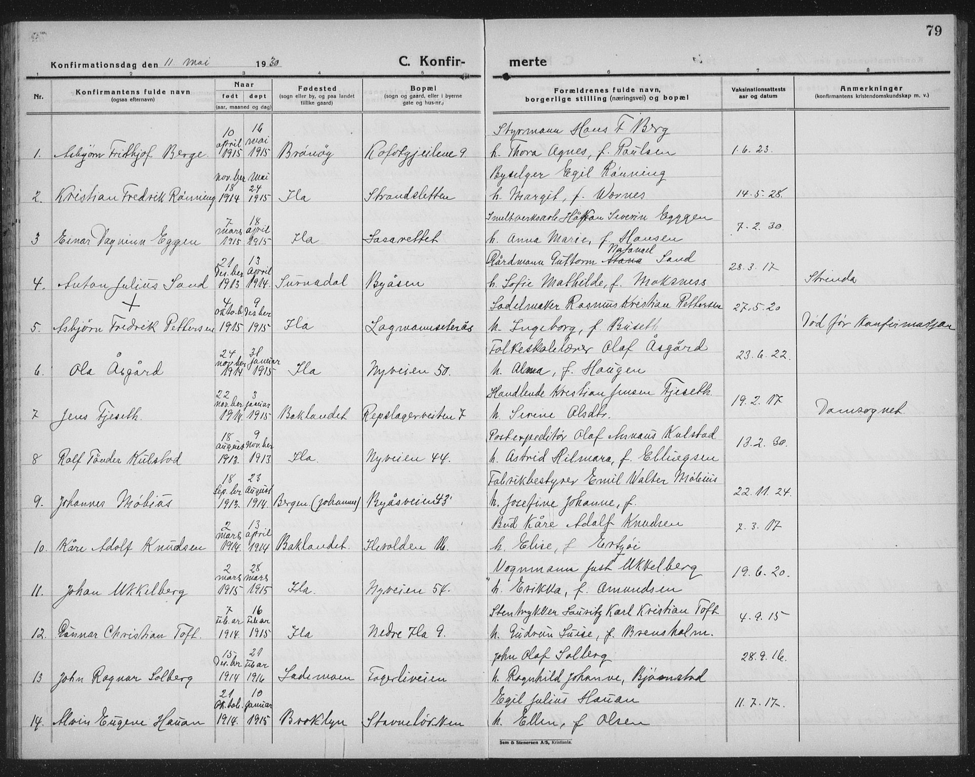Ministerialprotokoller, klokkerbøker og fødselsregistre - Sør-Trøndelag, AV/SAT-A-1456/603/L0175: Klokkerbok nr. 603C03, 1923-1941, s. 79