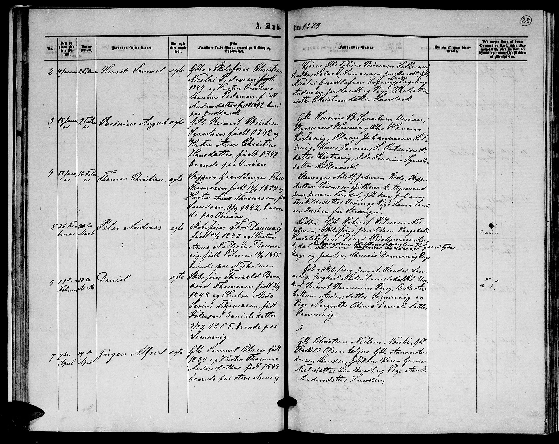 Hommedal sokneprestkontor, AV/SAK-1111-0023/F/Fb/Fba/L0003: Klokkerbok nr. B 3, 1863-1884, s. 28