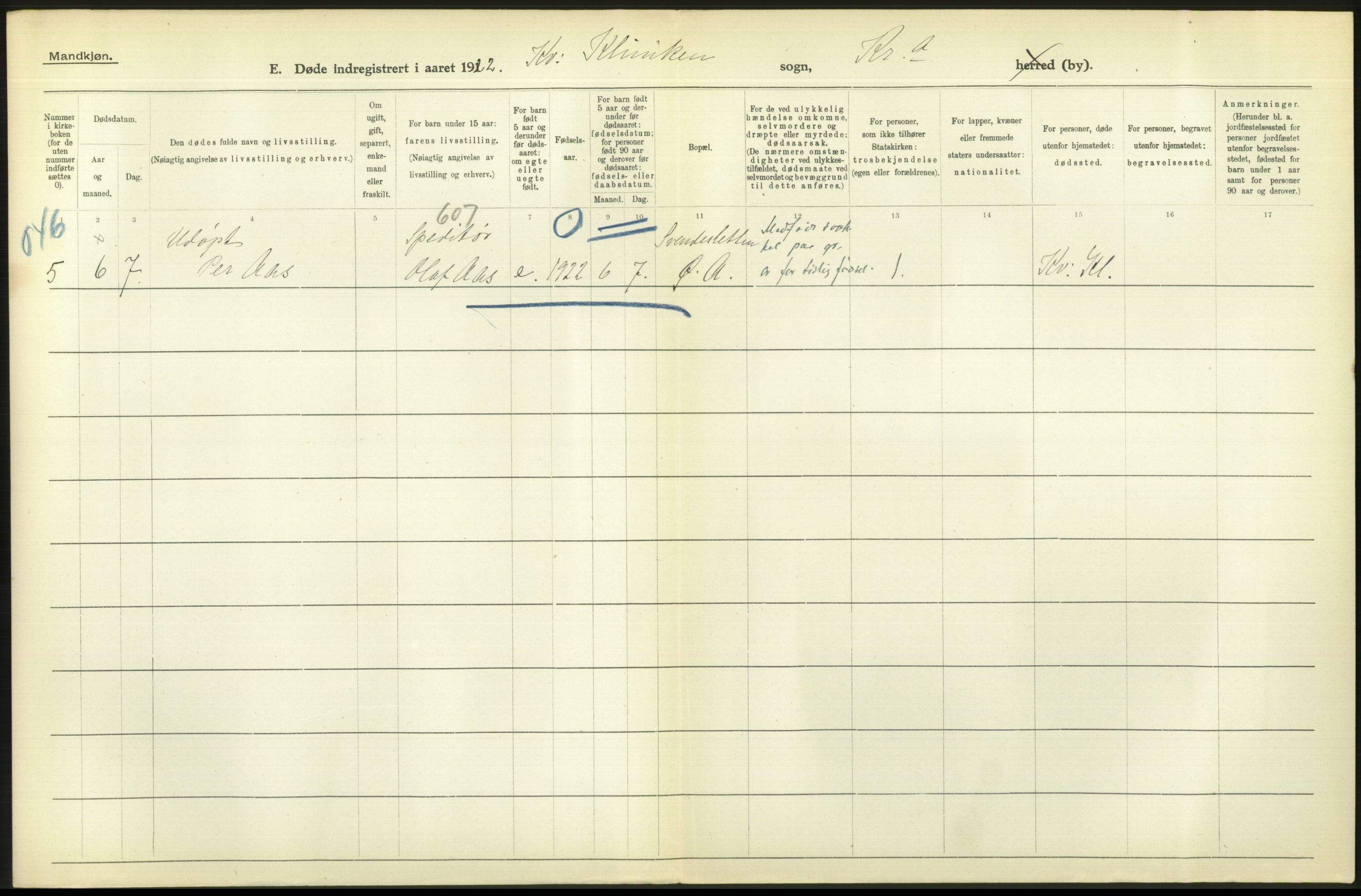 Statistisk sentralbyrå, Sosiodemografiske emner, Befolkning, AV/RA-S-2228/D/Df/Dfc/Dfcb/L0010: Kristiania: Døde, dødfødte, 1922, s. 630