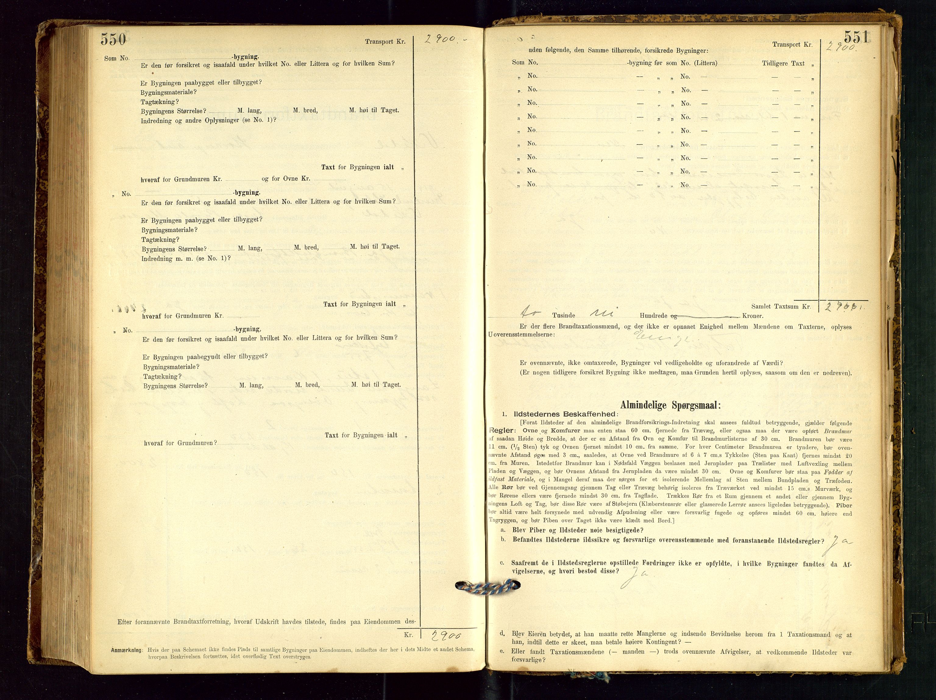 Vikedal lensmannskontor, AV/SAST-A-100179/Gob/L0004: Branntakstprotokoll, 1894-1952, s. 550-551