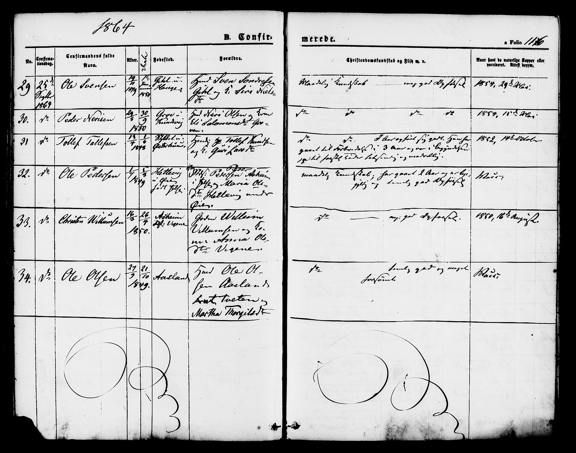 Hjelmeland sokneprestkontor, AV/SAST-A-101843/01/IV/L0011: Ministerialbok nr. A 11, 1861-1878, s. 116