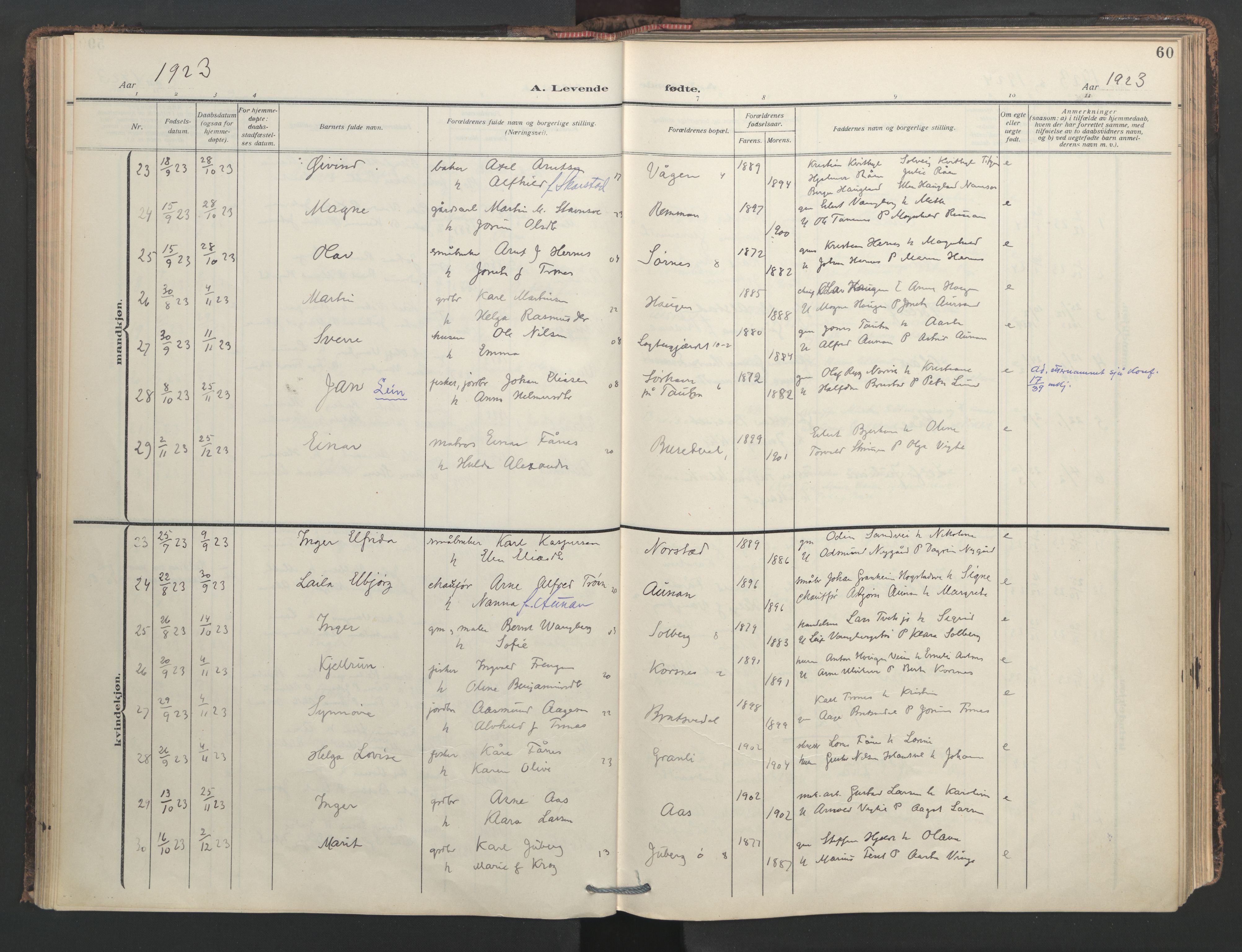 Ministerialprotokoller, klokkerbøker og fødselsregistre - Nord-Trøndelag, AV/SAT-A-1458/713/L0123: Ministerialbok nr. 713A12, 1911-1925, s. 60