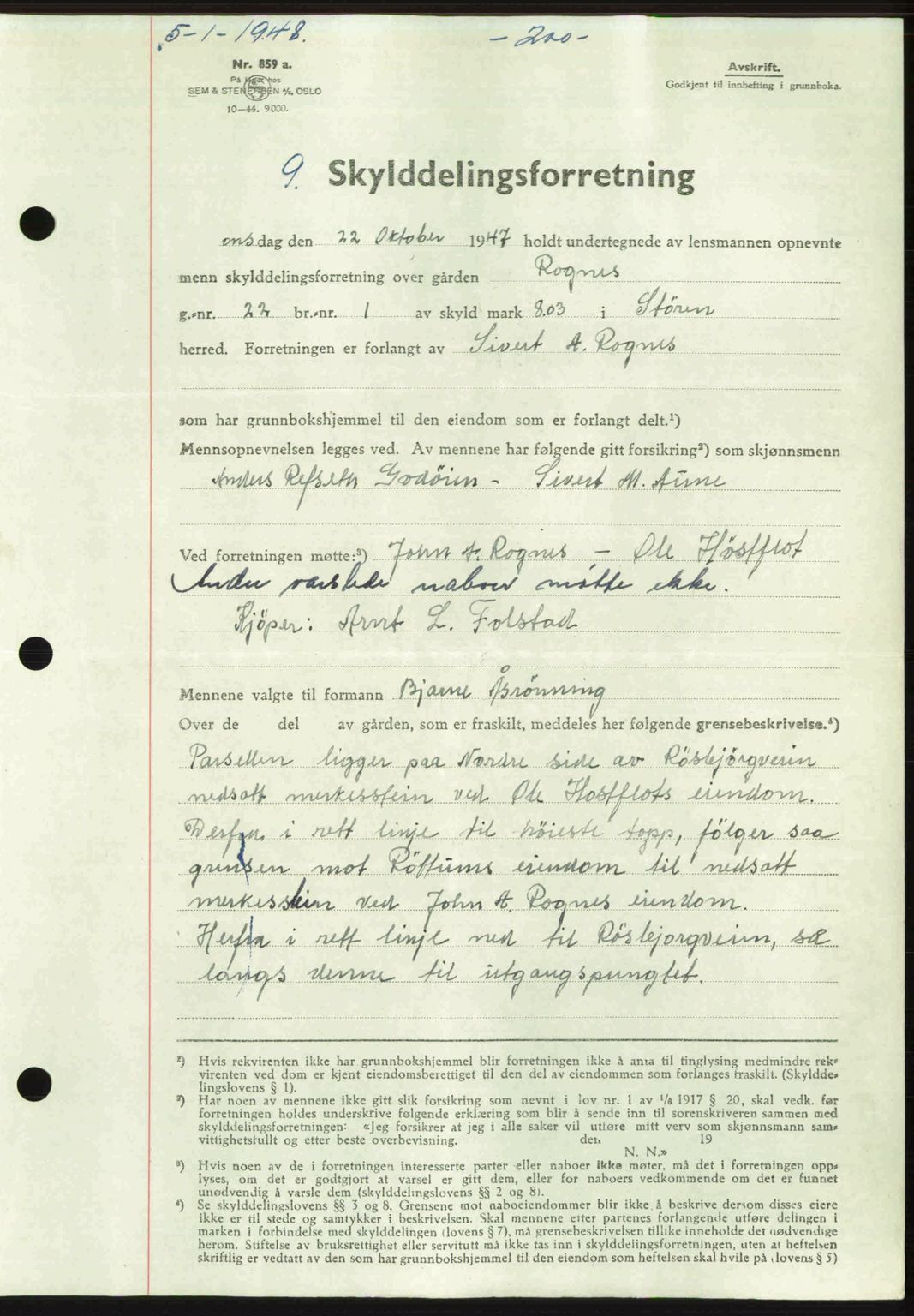 Gauldal sorenskriveri, SAT/A-0014/1/2/2C: Pantebok nr. A5, 1947-1948, Dagboknr: 9/1948