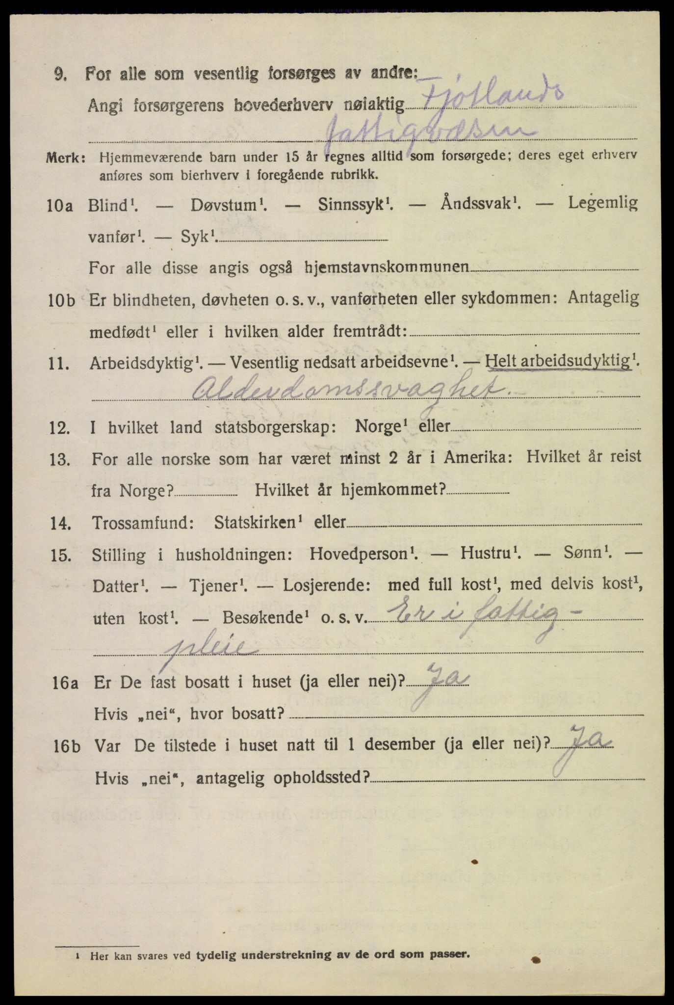 SAK, Folketelling 1920 for 1036 Fjotland herred, 1920, s. 893