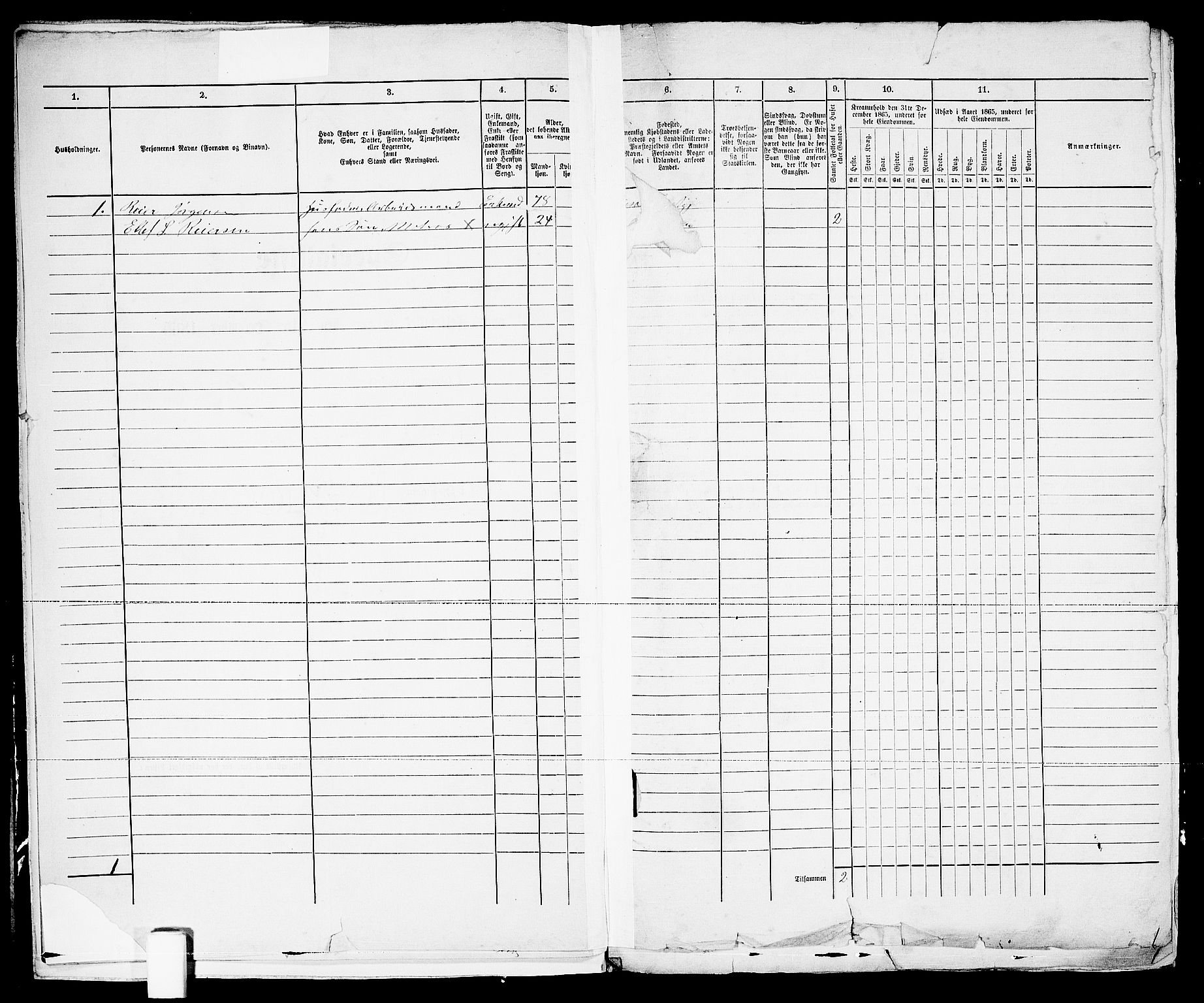 RA, Folketelling 1865 for 0901B Risør prestegjeld, Risør kjøpstad, 1865, s. 10