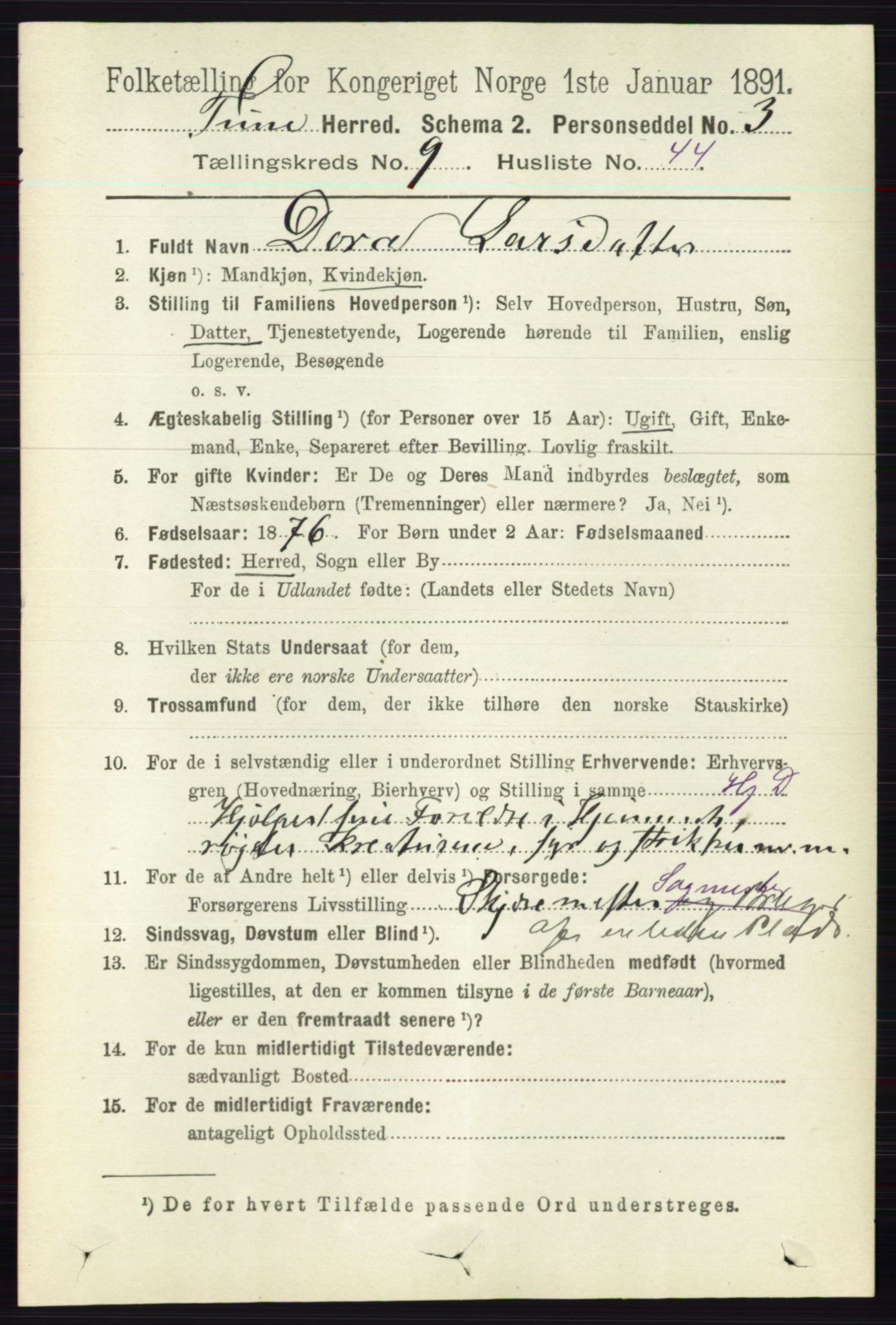 RA, Folketelling 1891 for 0130 Tune herred, 1891, s. 6496