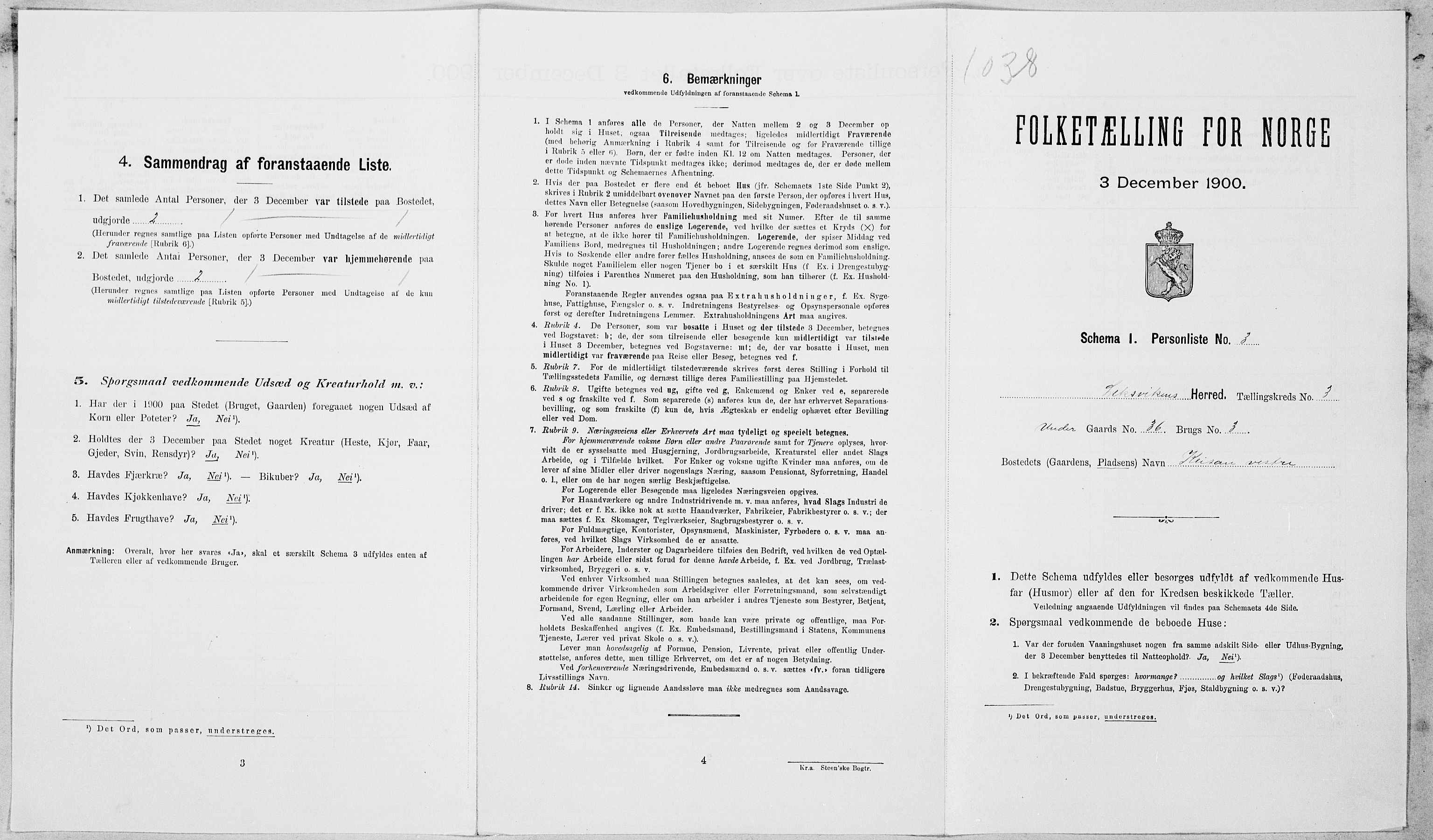 SAT, Folketelling 1900 for 1718 Leksvik herred, 1900, s. 346
