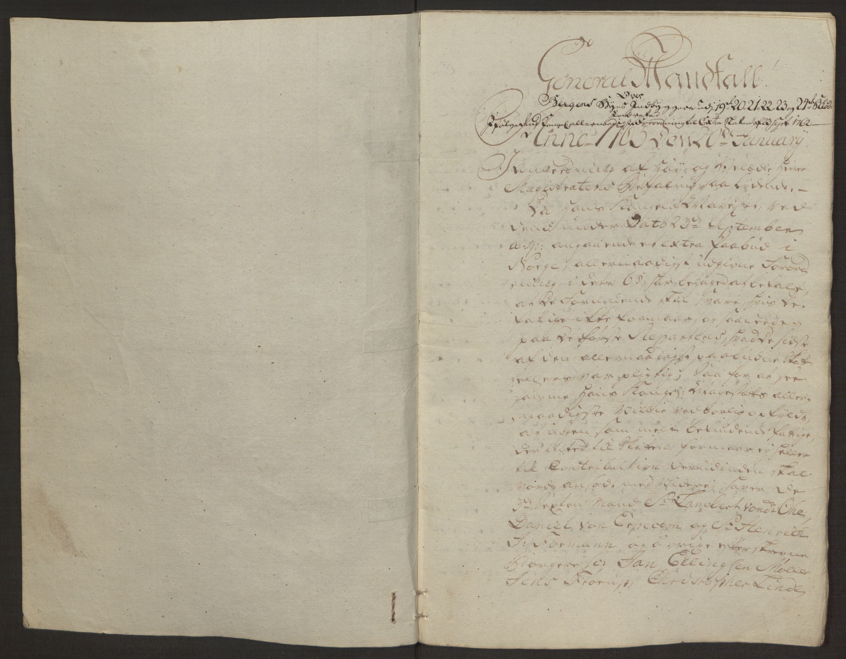 Rentekammeret inntil 1814, Reviderte regnskaper, Byregnskaper, AV/RA-EA-4066/R/Rp/L0365/0001: [P20] Kontribusjonsregnskap / Ekstraskatt, 1762, s. 150