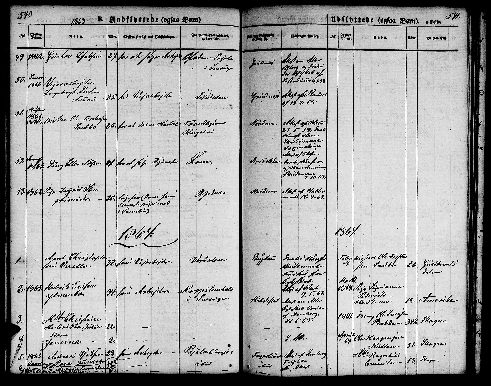 Målselv sokneprestembete, AV/SATØ-S-1311/G/Ga/Gab/L0001klokker: Klokkerbok nr. 1, 1856-1866, s. 540-541